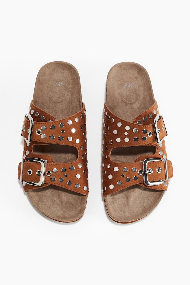 Studded sandals - Brown/Silver-coloured - 1