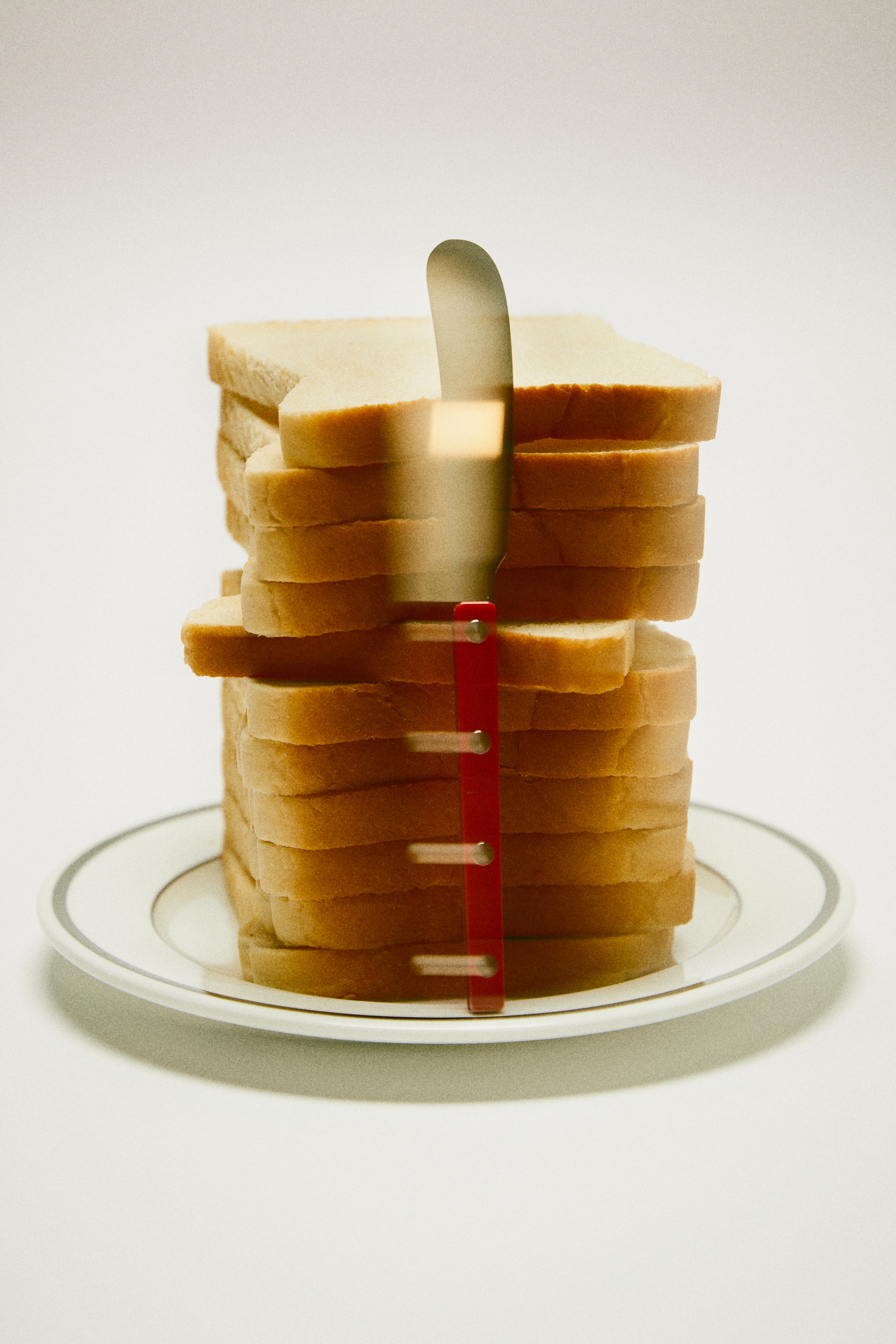 Lot de 2 couteaux à beurre en inox - Rouge/Vert/Beige clair/Noir