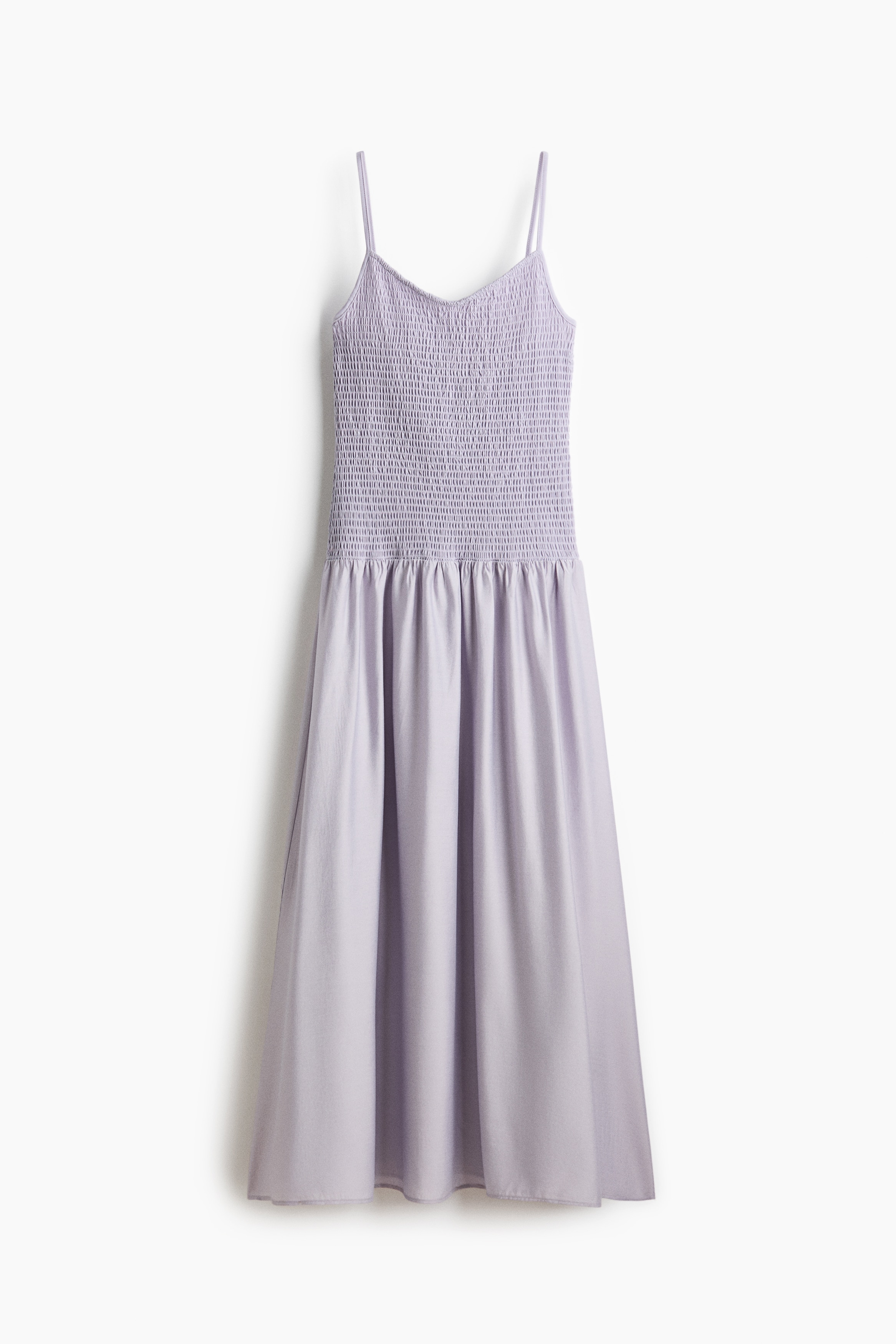 Smocked-bodice dress - Light purple/Beige