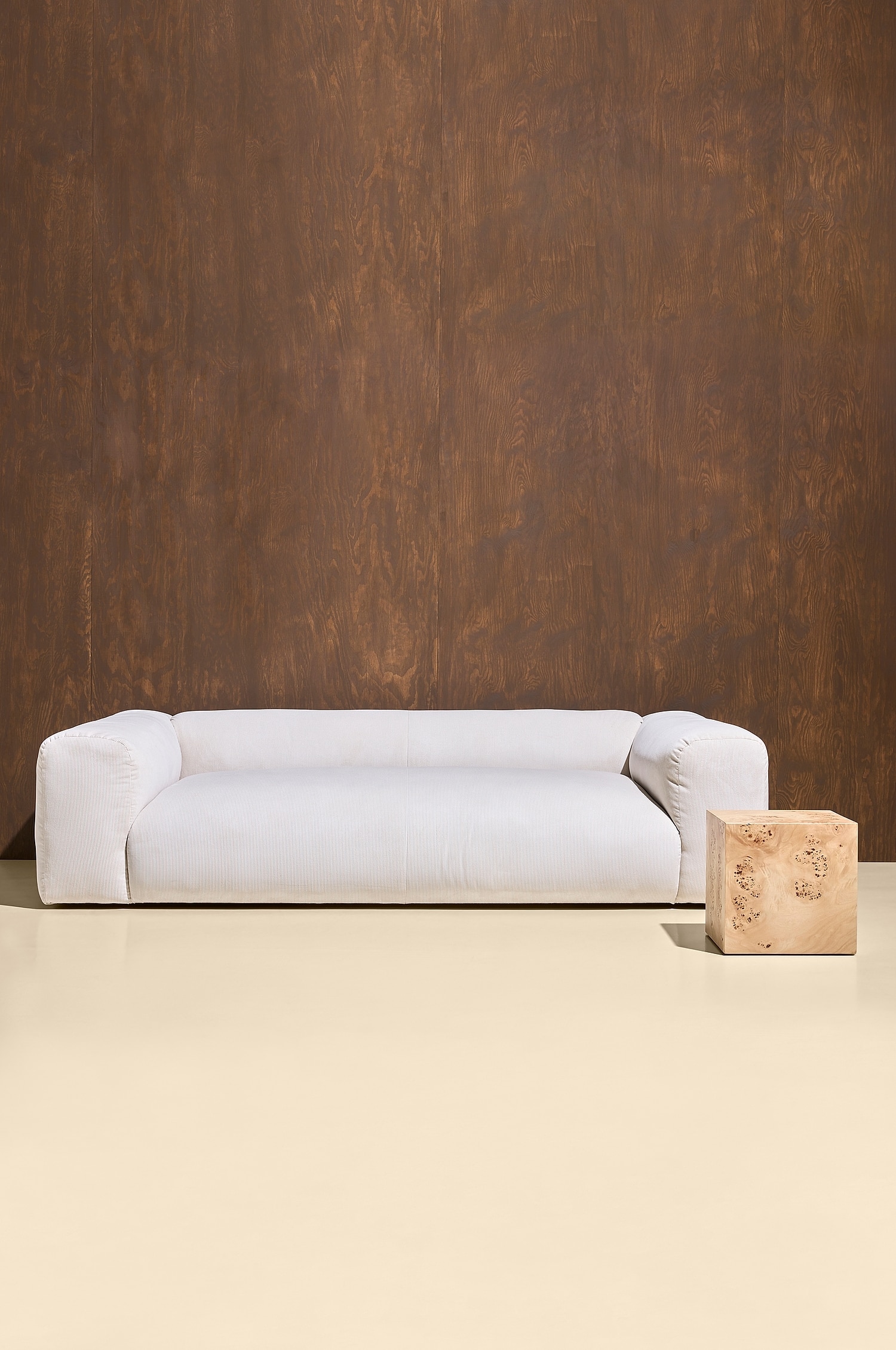 Wenju Sofa 3 Pers - Offwhite/Abrikosrosa/Brunt