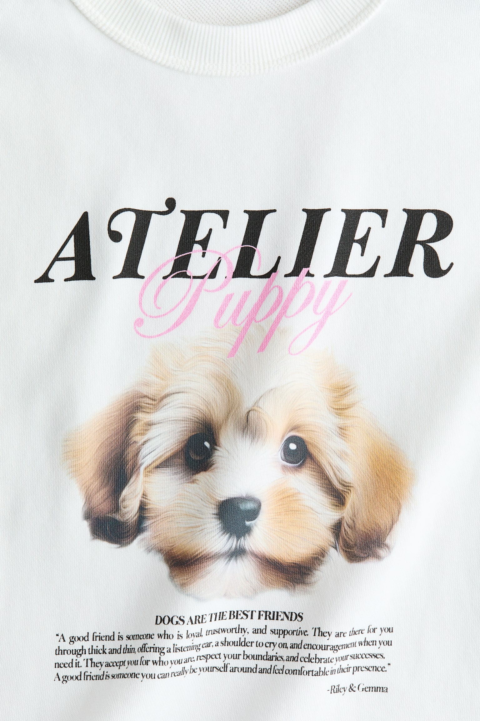 Playera Loose-fit con diseño - Blanco/Perro - 2
