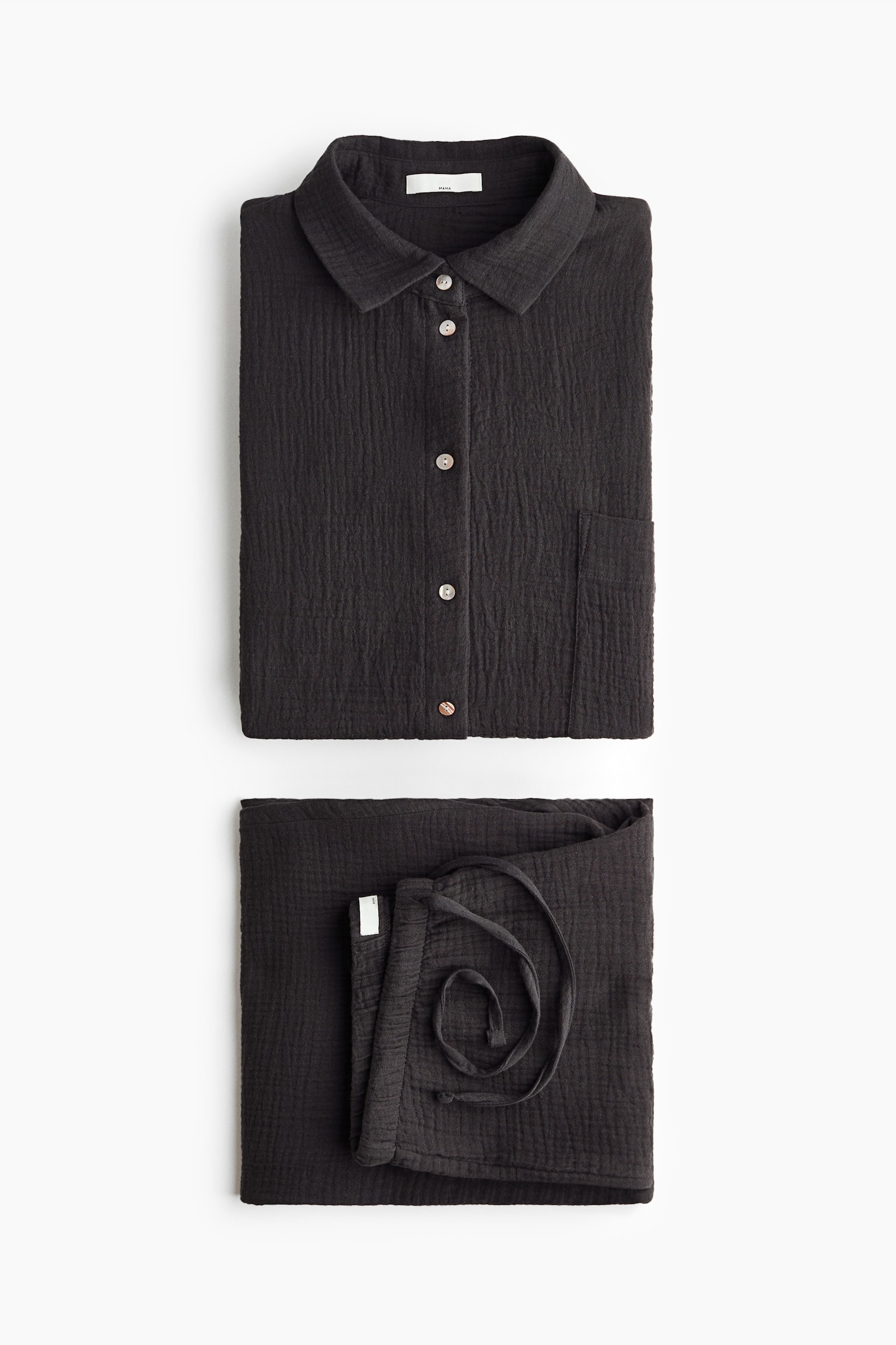 MAMA Cotton muslin pyjamas - Dark grey - 6