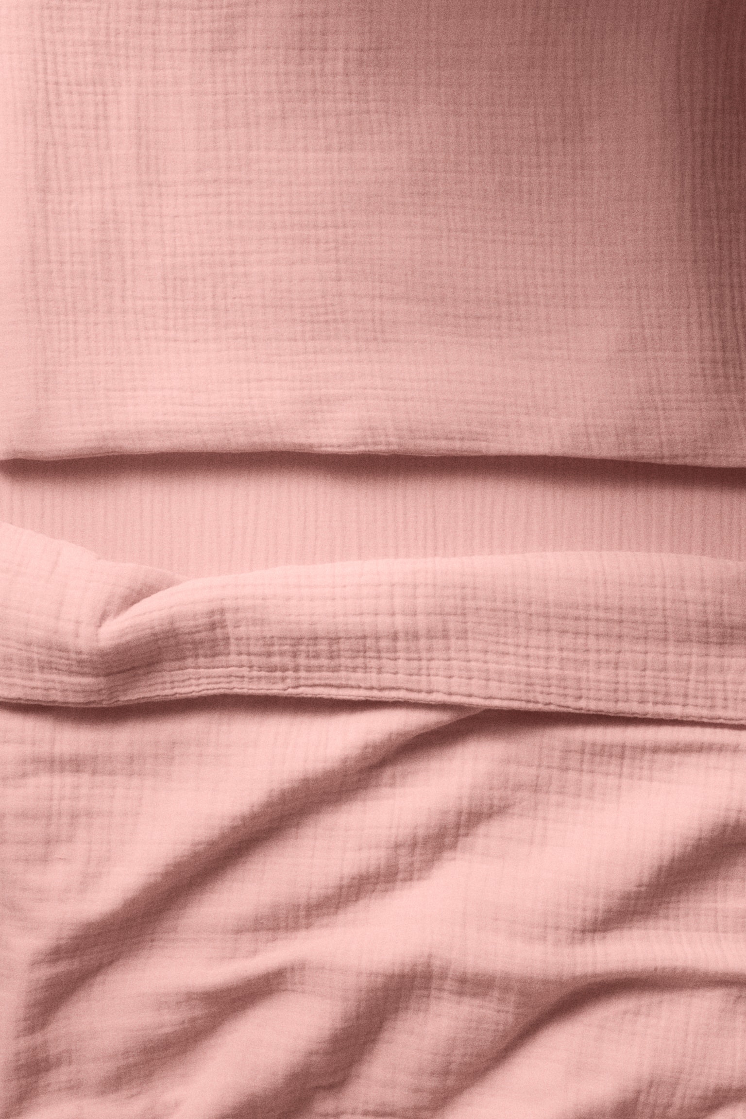 Muslin cot duvet cover set - Light pink/Sage green/Light beige/White/Dusty pink - 2