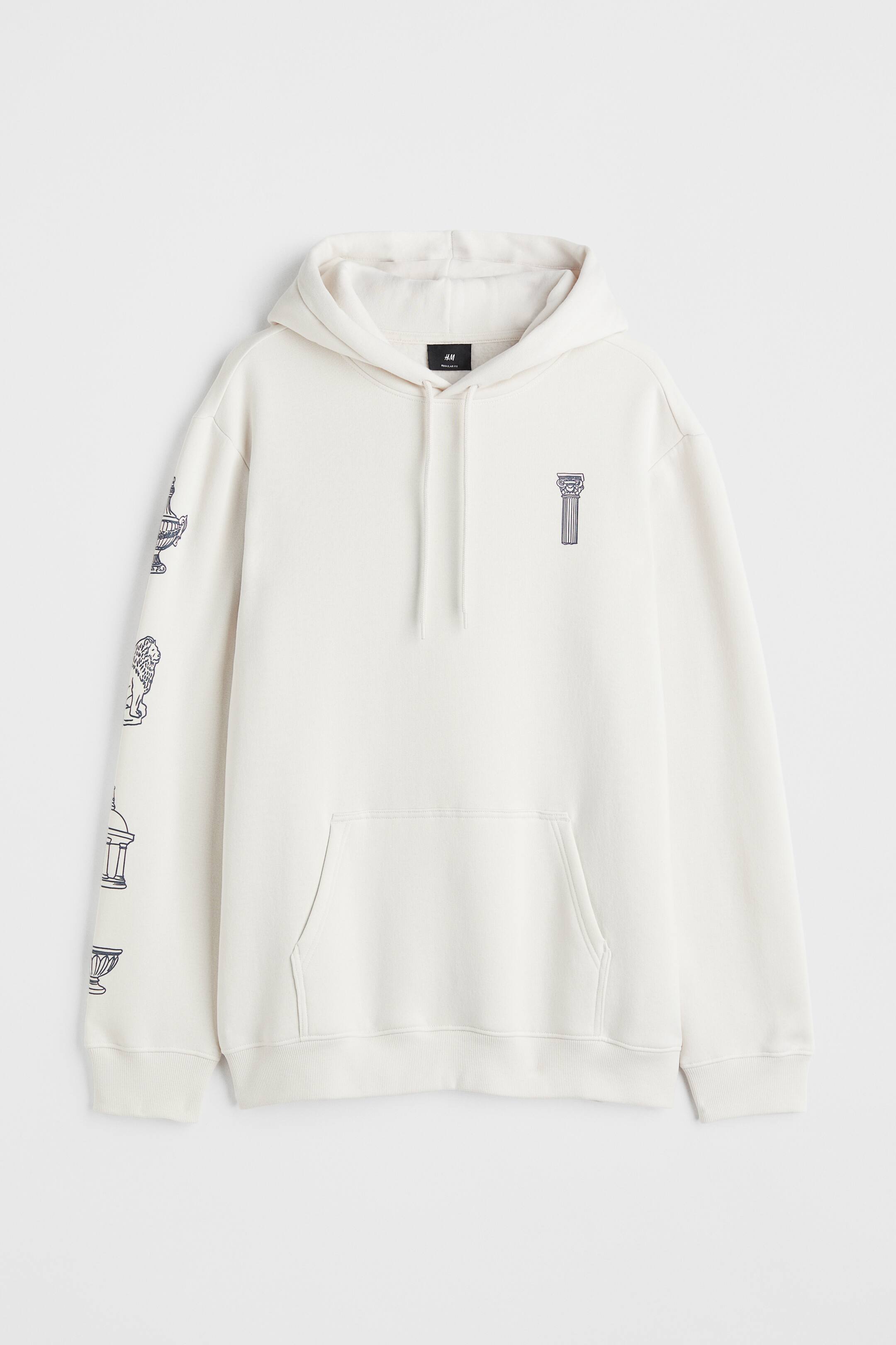 View larger image: Regular Fit Hoodie - Cream/Statue - Men | H&M 1