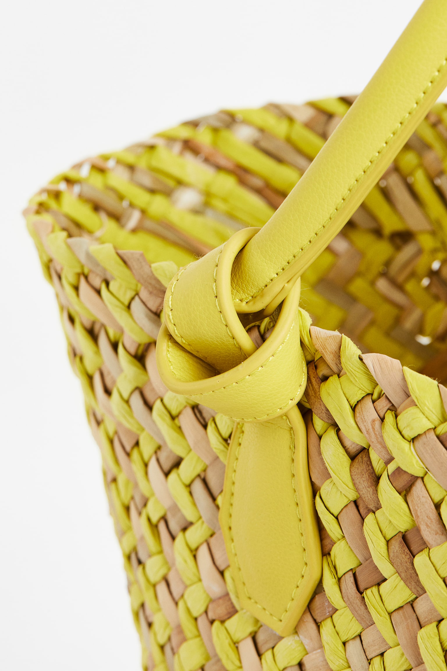 Straw shopper - Yellow/Bright pink/Patterned - 3