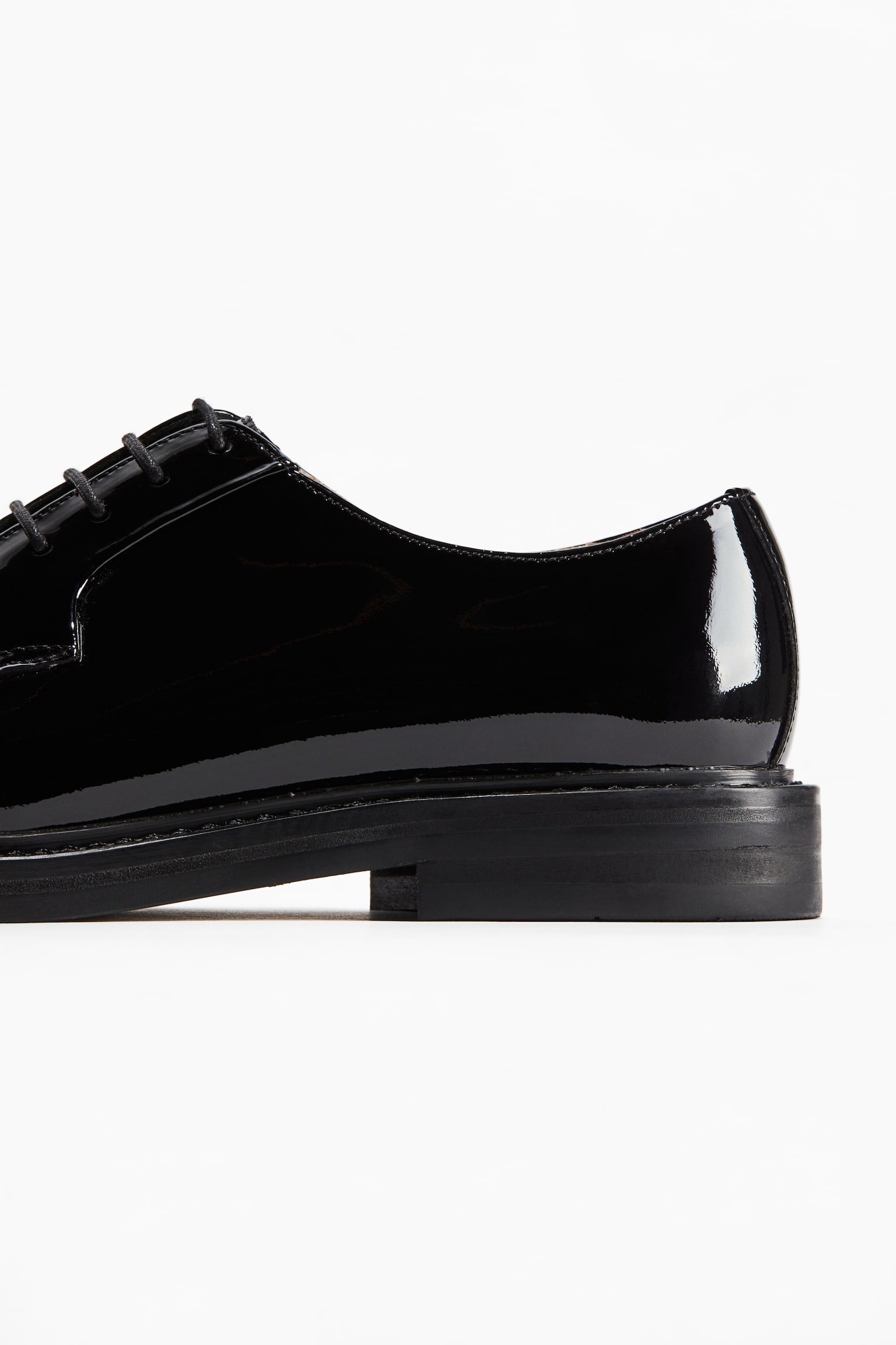 Sapatos Derby em pele - Preto/Preto - 2