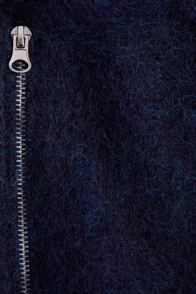 Cárdigan en mezcla de mohair con cremallera-Azul marino - 3