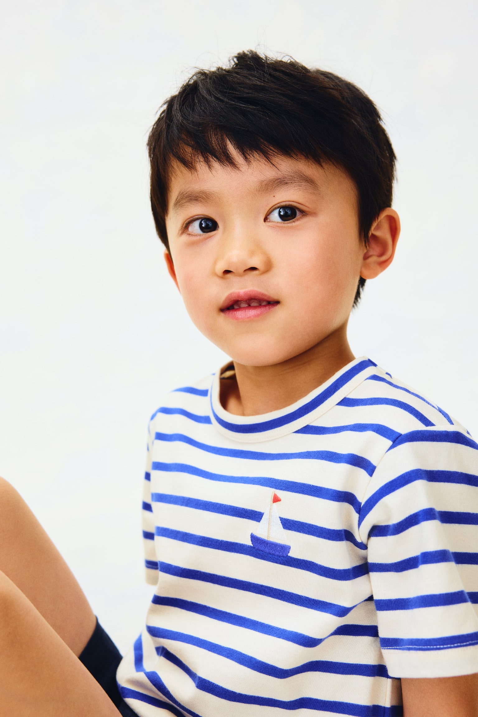 T-shirt i bomull - Blå/Segelbåt/Hallonrosa/Hello - 4