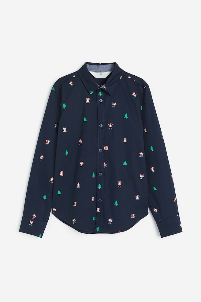 Cotton Shirt - Dark blue/Pattern - 1