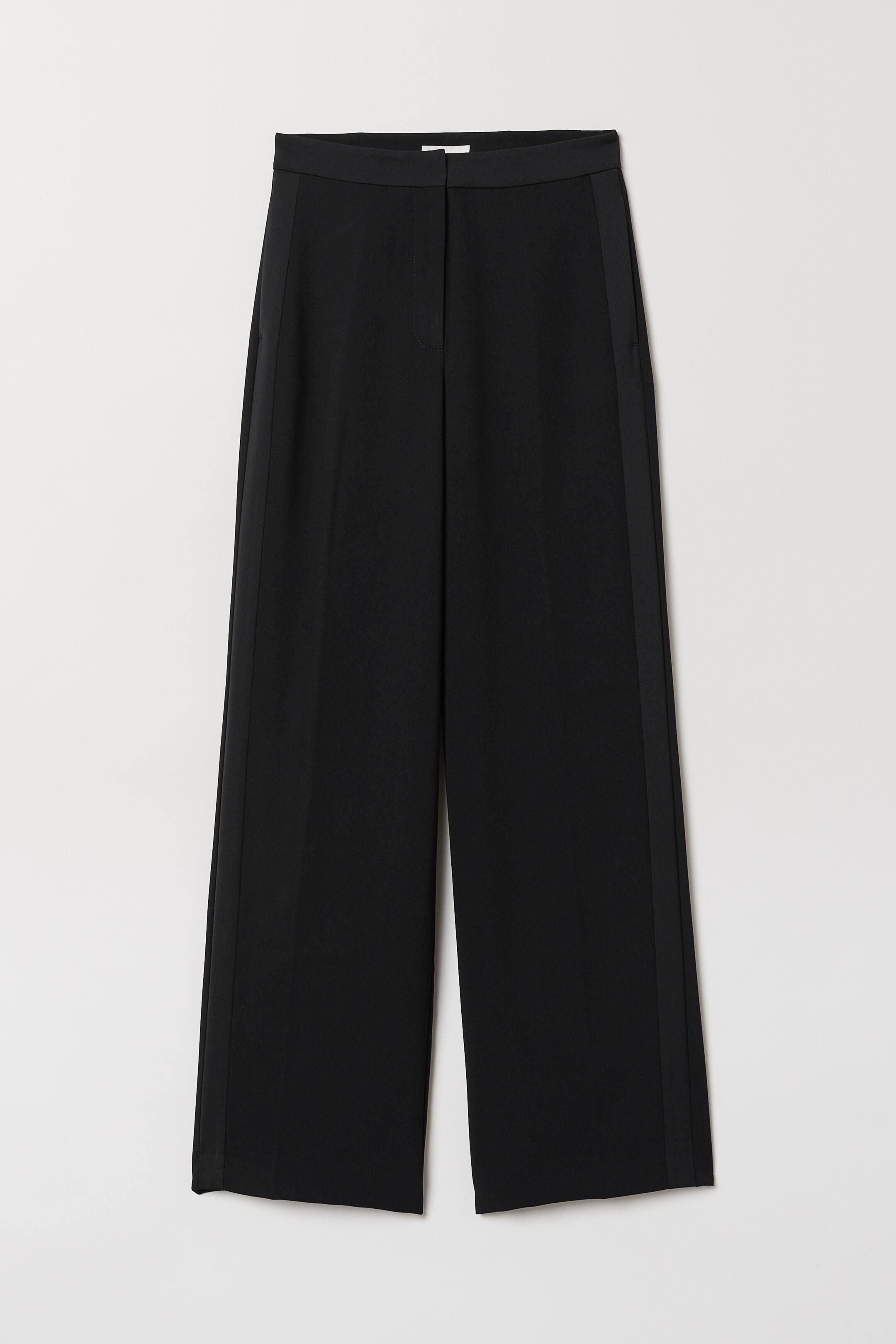 Wide trousers - High waist - Long - Black - Ladies | H&M GB