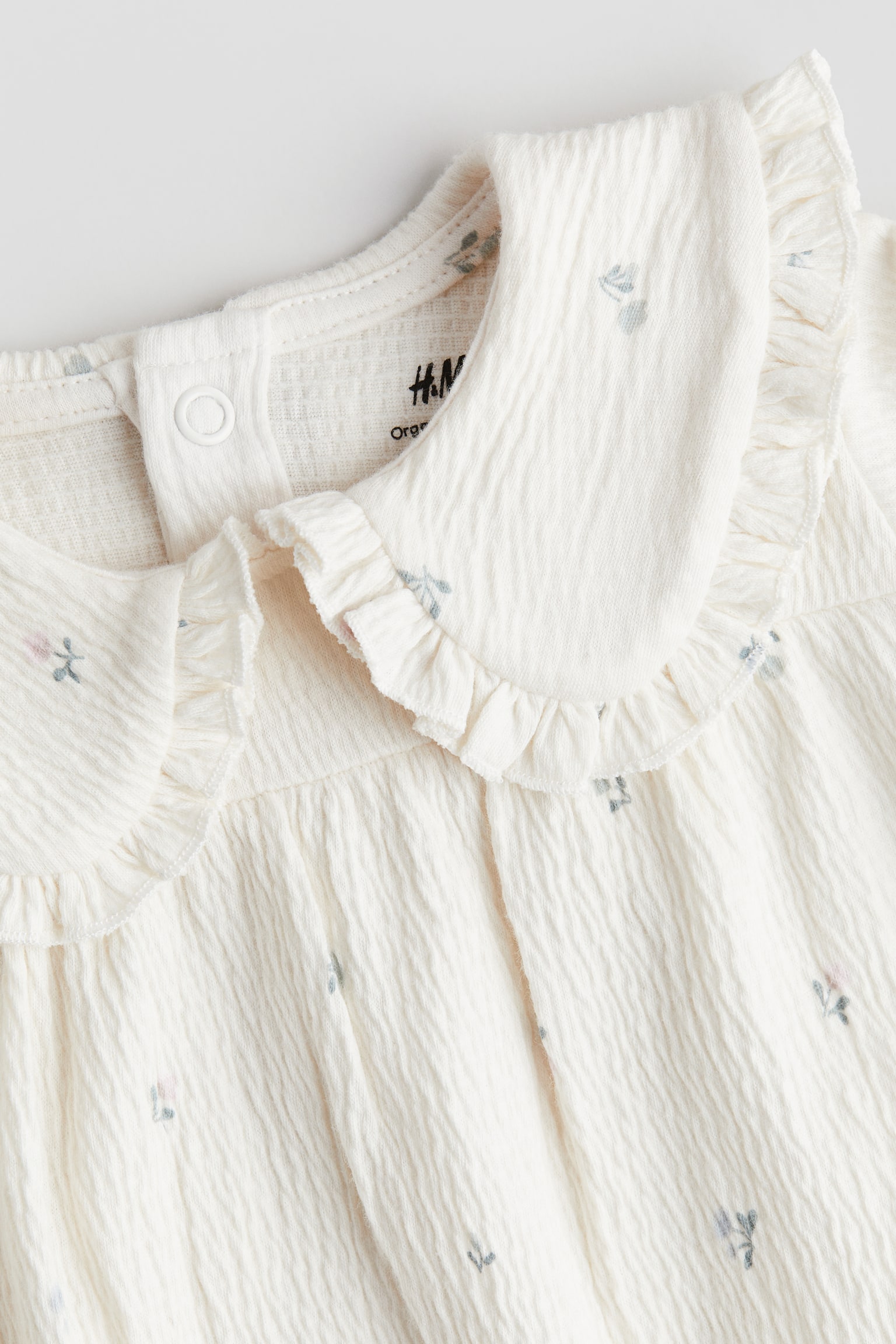 Crinkled jersey romper suit - White/Floral/White/Floral - 2