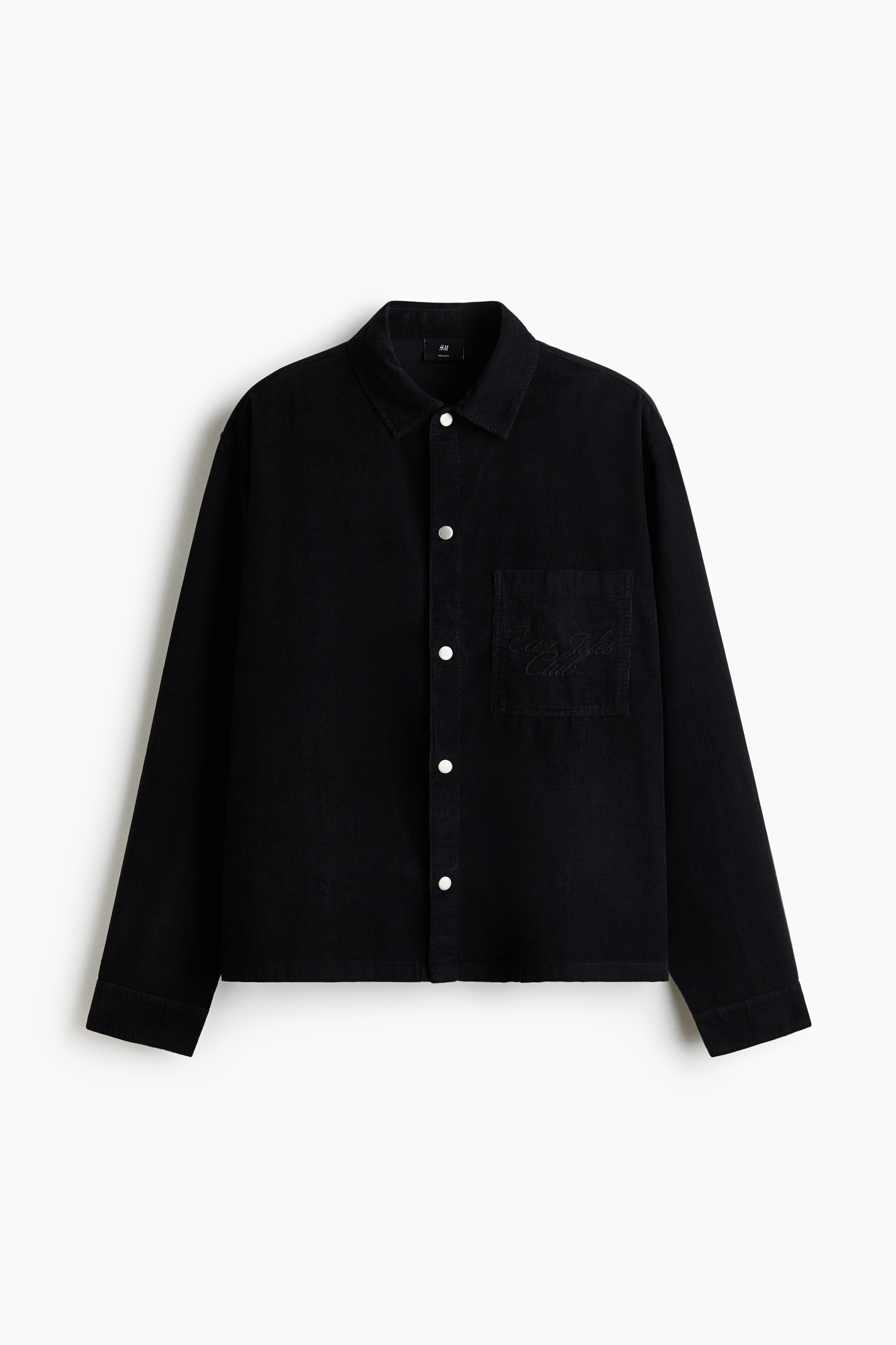Relaxed Fit Skjorte i cord - Sort/Rød/East Isles Club/Mørk grønn
