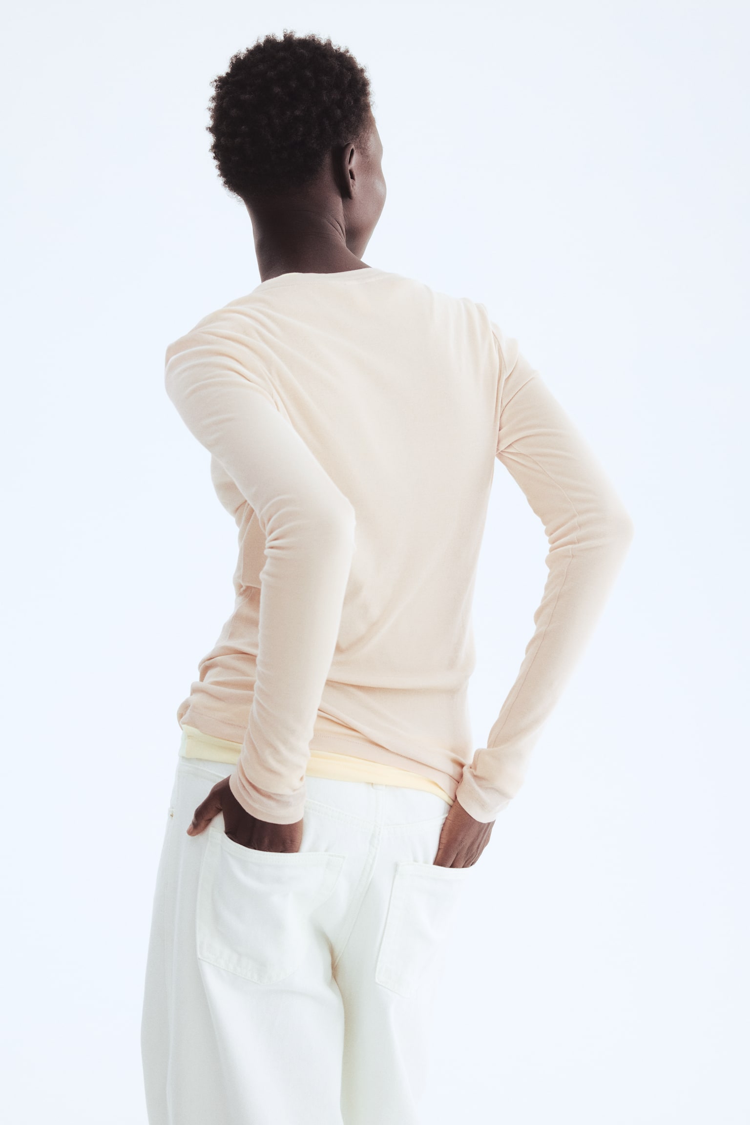 Top en punto de algodón pima - Beige claro/Azul marino/Amarillo pálido/Rosa tenue oscuro/Negro - 4