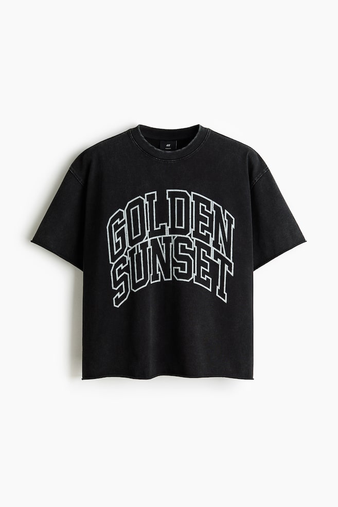 Oversized Fit Boxy-style t-shirt - Black/Golden Sunset/Yellow/California/Grey/Bushwick NY - 1