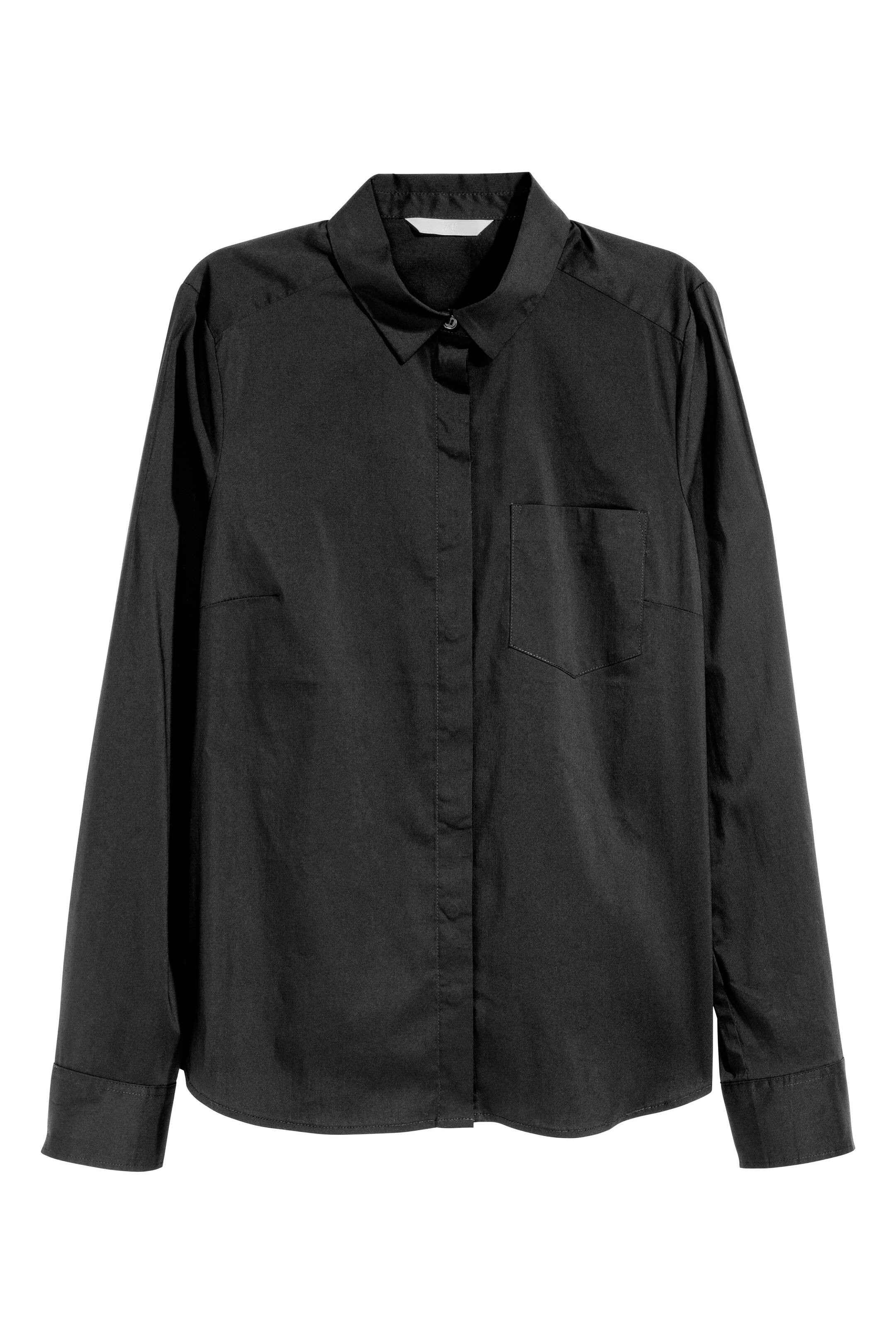Ver imagem maior: Camisa stretch - Preto - SENHORA | H&M PT 1