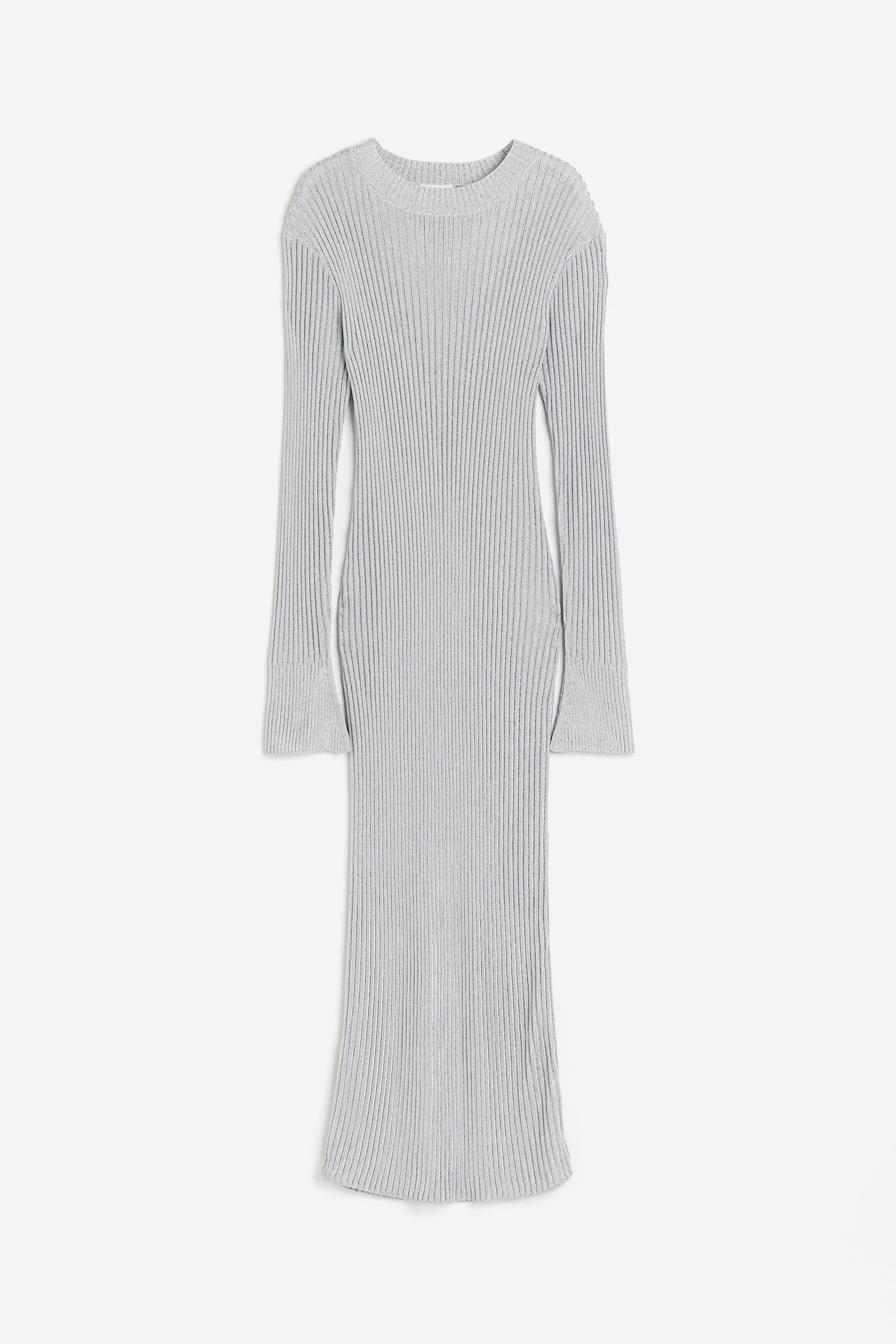 Shimmering rib-knit dress - Silver-coloured - 1