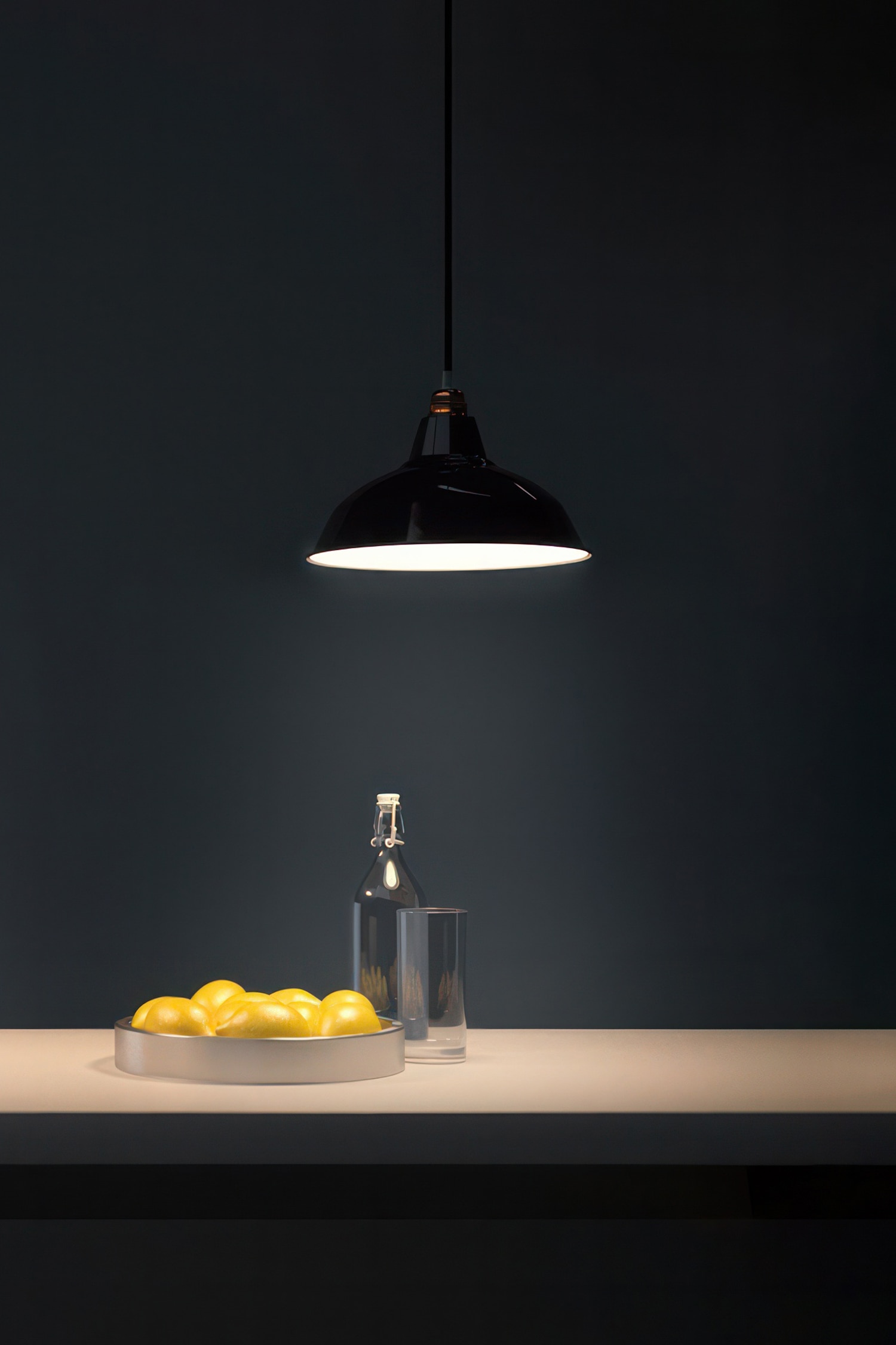 Bistrot-loftlampe I Metal Med Elpære - Sort/hvid/Grøn/hvid