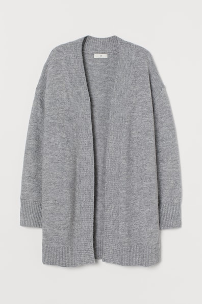 Long cardigan - Long sleeve - Light grey marl - Ladies | H&M GB