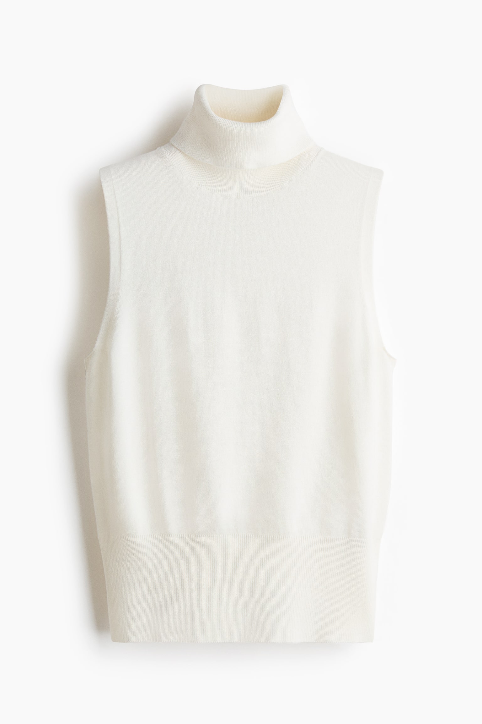 Fine-knit polo-neck top - Krémszínű/Fekete - 1