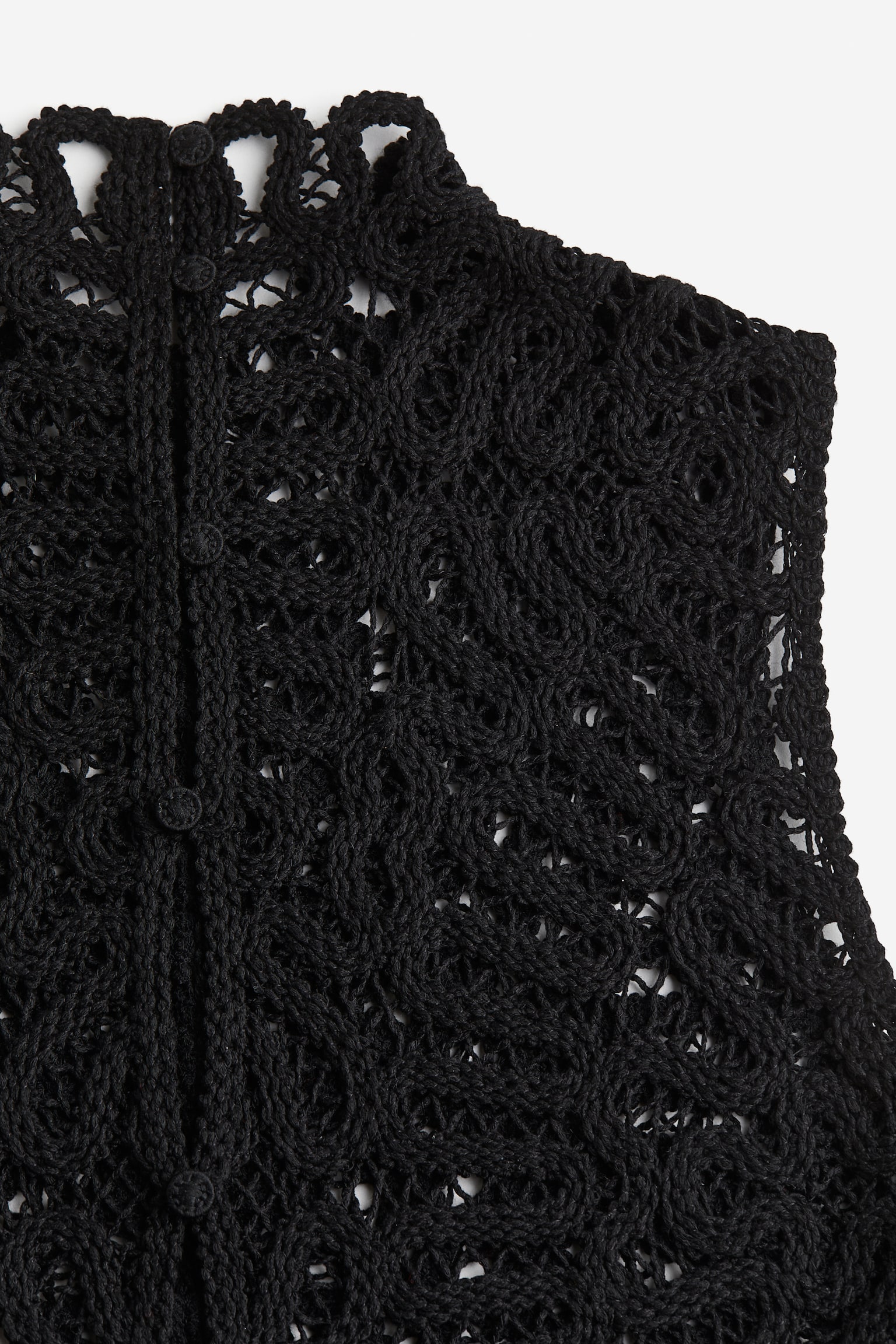 Crochet-look top - Black - 7