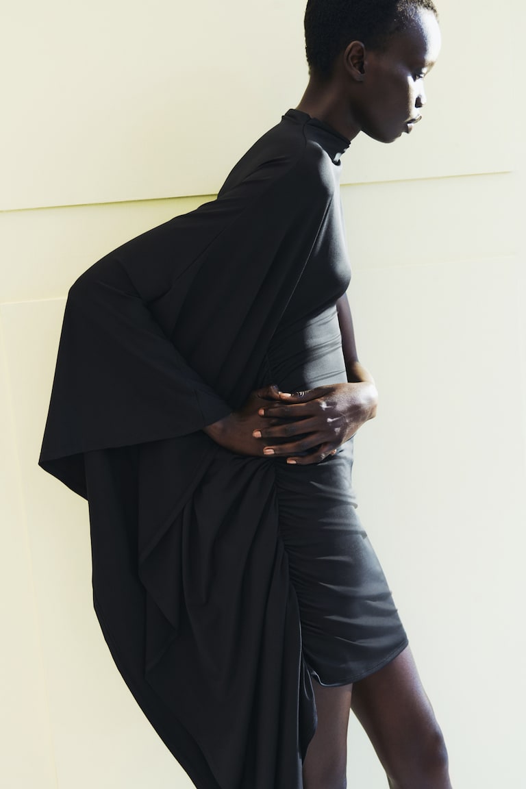 Draped asymmetric dress