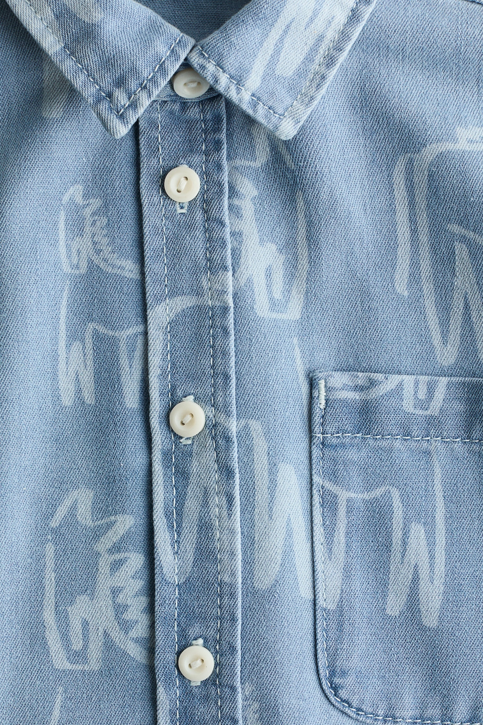 Printed denim shirt - Denim blue/Horses - 4