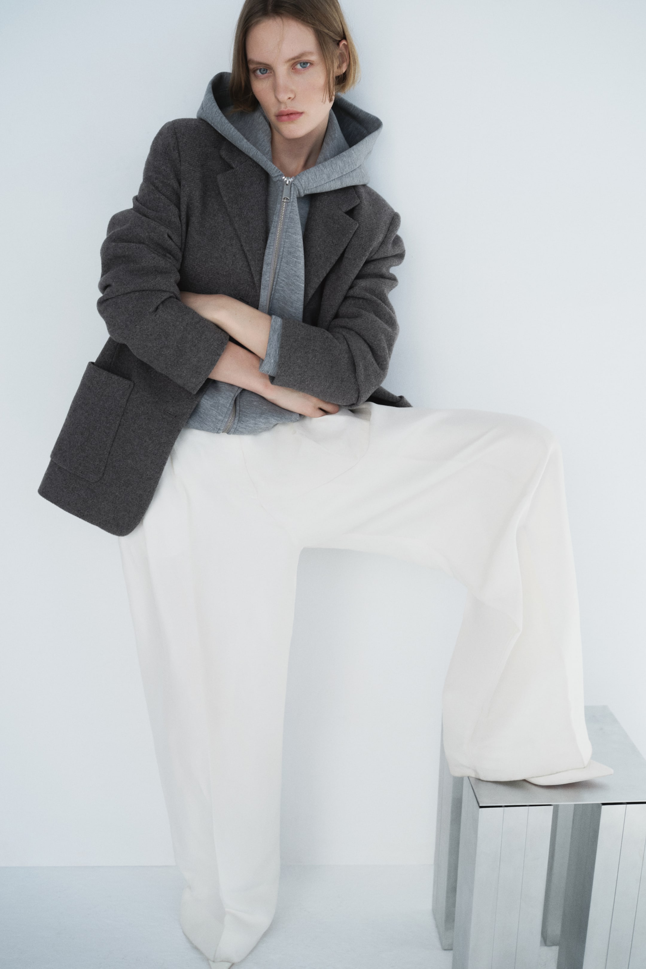 Agrandir l'image: Blazer en laine mélangée - Gris chiné - FEMME | H&M CH 2