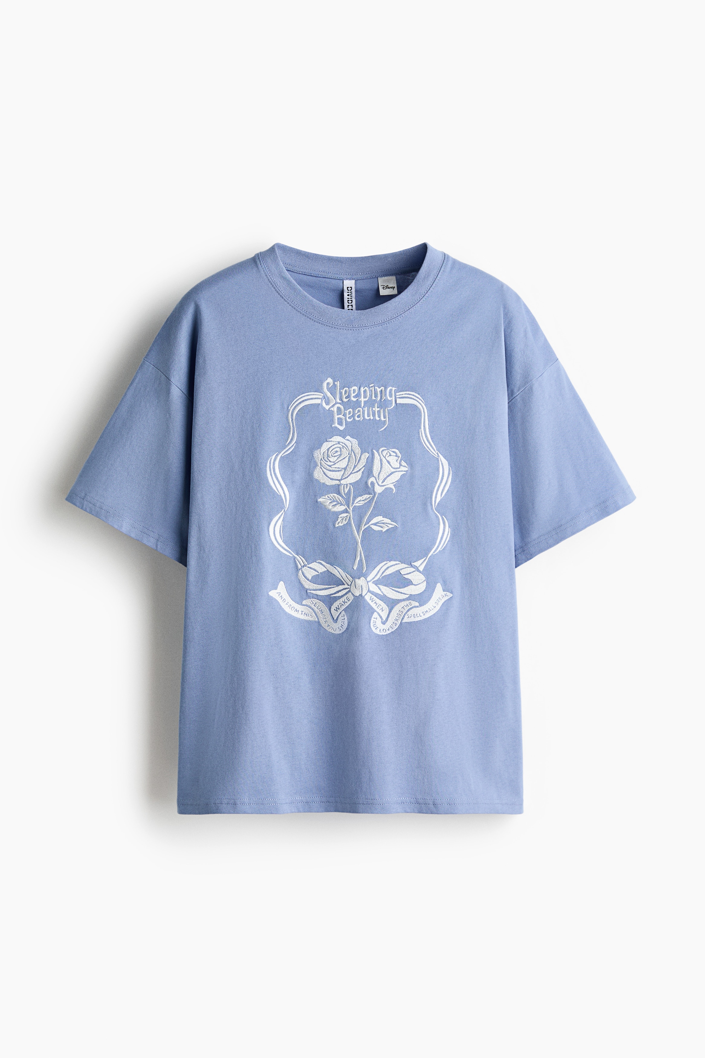 Motif-detail oversized T-shirt - Blue/Sleeping Beauty/Light beige/Sleeping Beauty