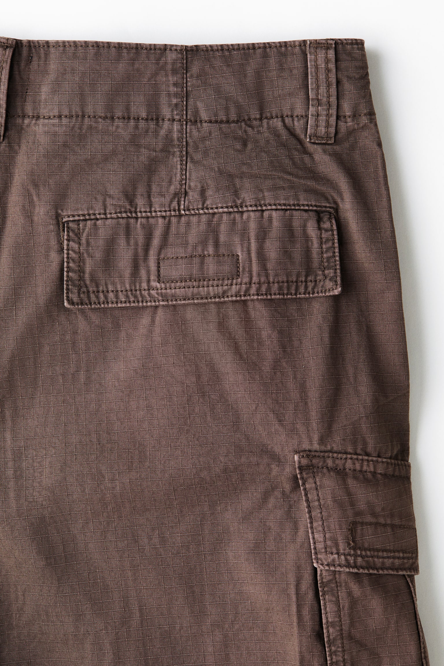 מכנסי דגמ"ח ברמודה מכותנה Loose Fit - חום/שחור/ירוק חאקי - 3