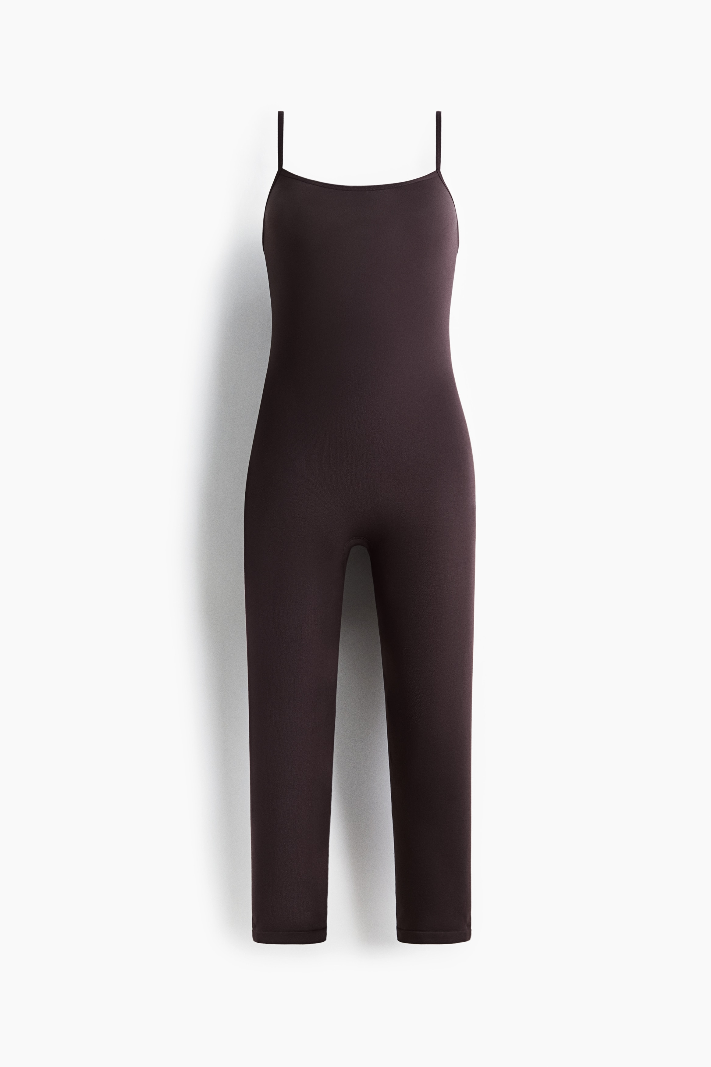 Unitard de tirantes - Marrón oscuro/Negro