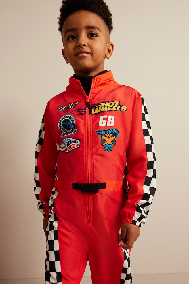 Racing suit fancy dress costume - Bright red/Hot Wheels - 3