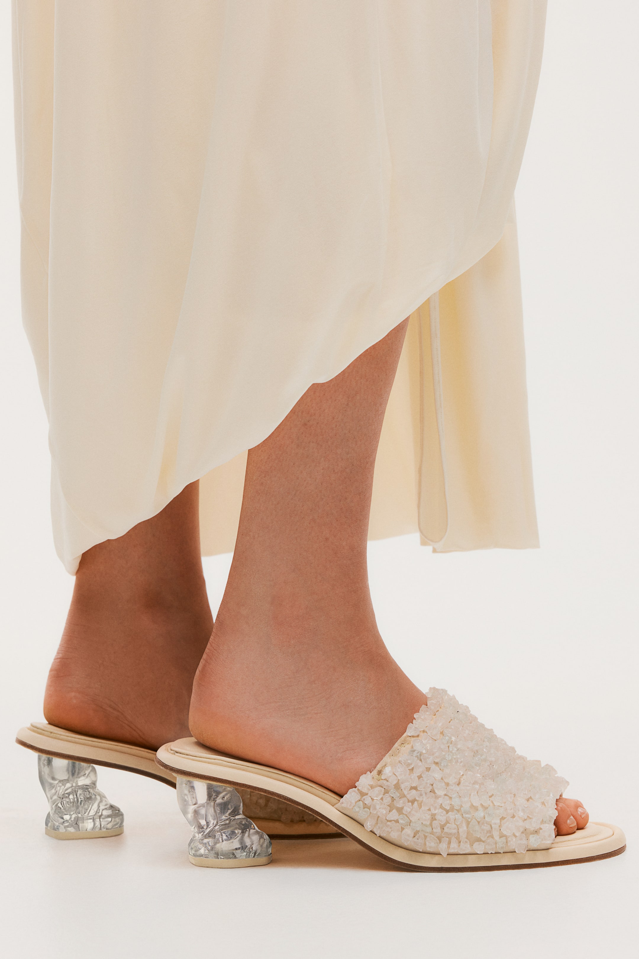 Beaded Leather Mules