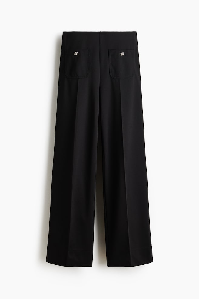 Straight-Leg Pants - Black/Dark brown - 1