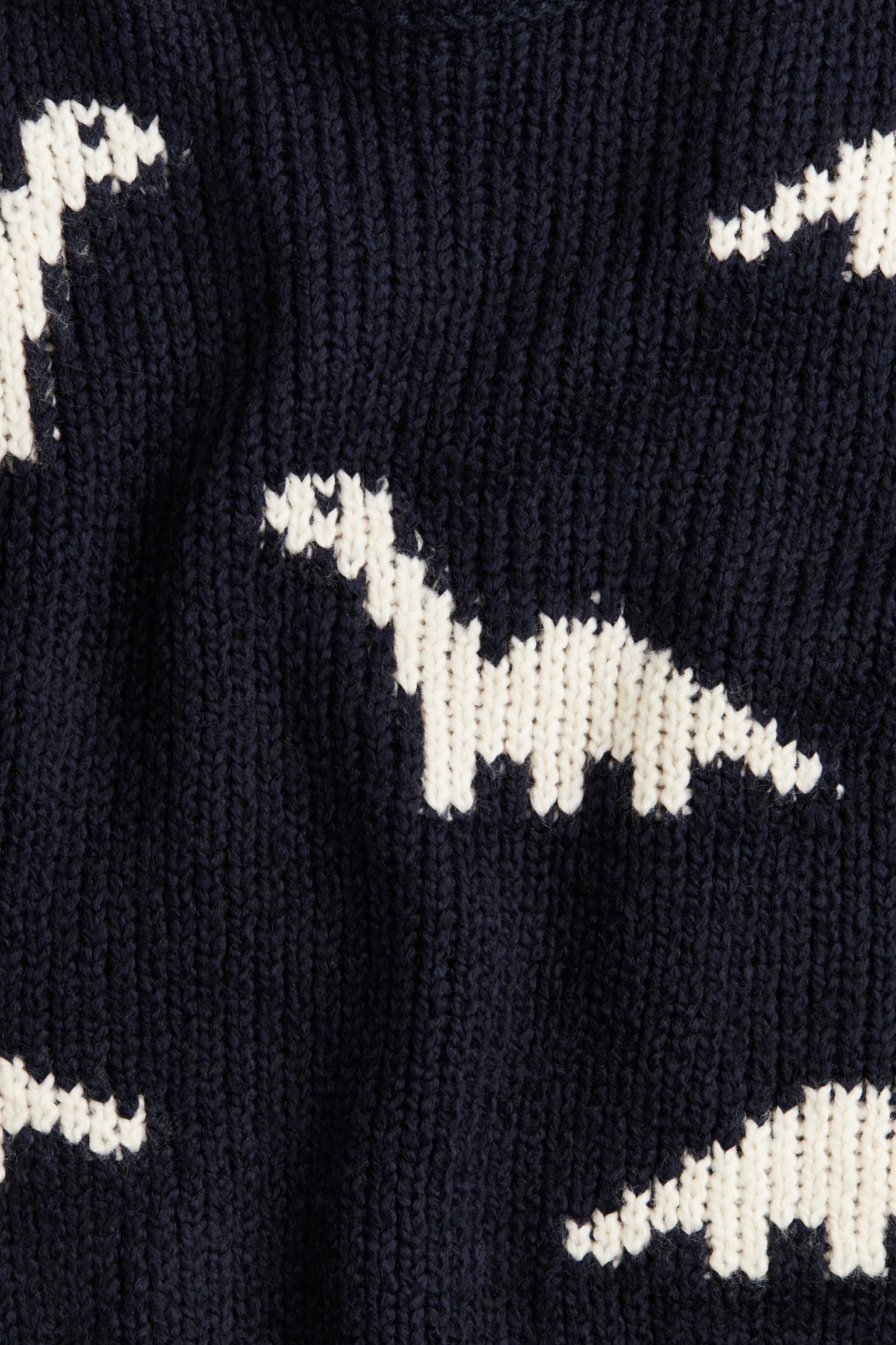 Jacquard-knit jumper - Navy blue/Dinosaurs/Beige/Christmas trees - 5
