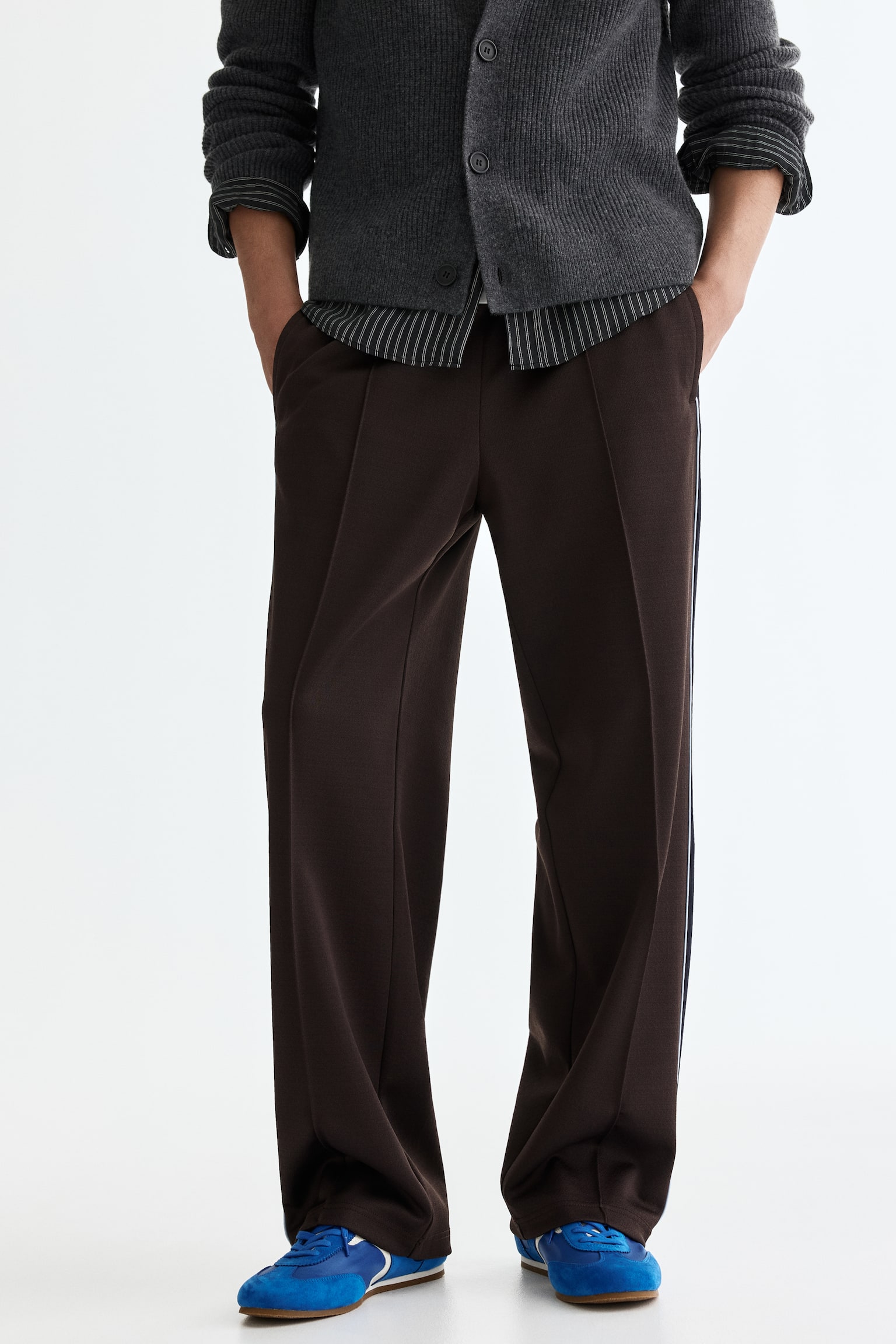 Relaxed Fit track pants - Brown/Stripes/Navy blue/Stripes - 3