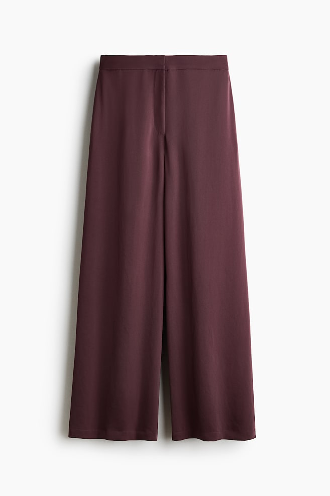 Wide-Leg Pants - Burgundy/Dusty green/paisley/Black/patterned - 1