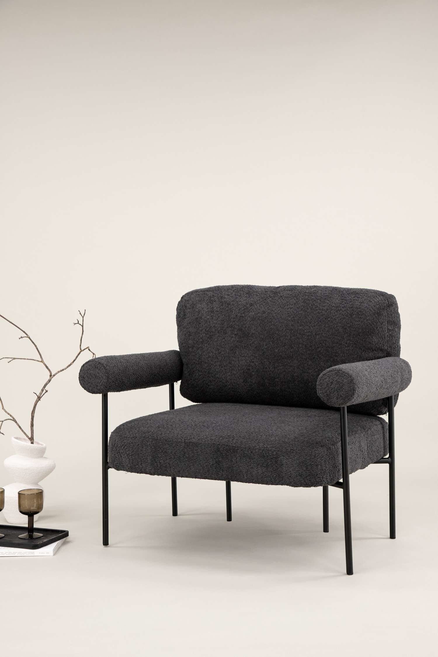Sillón Tillberga X Josefin Lustig - Gris Oscuro, Bouclé