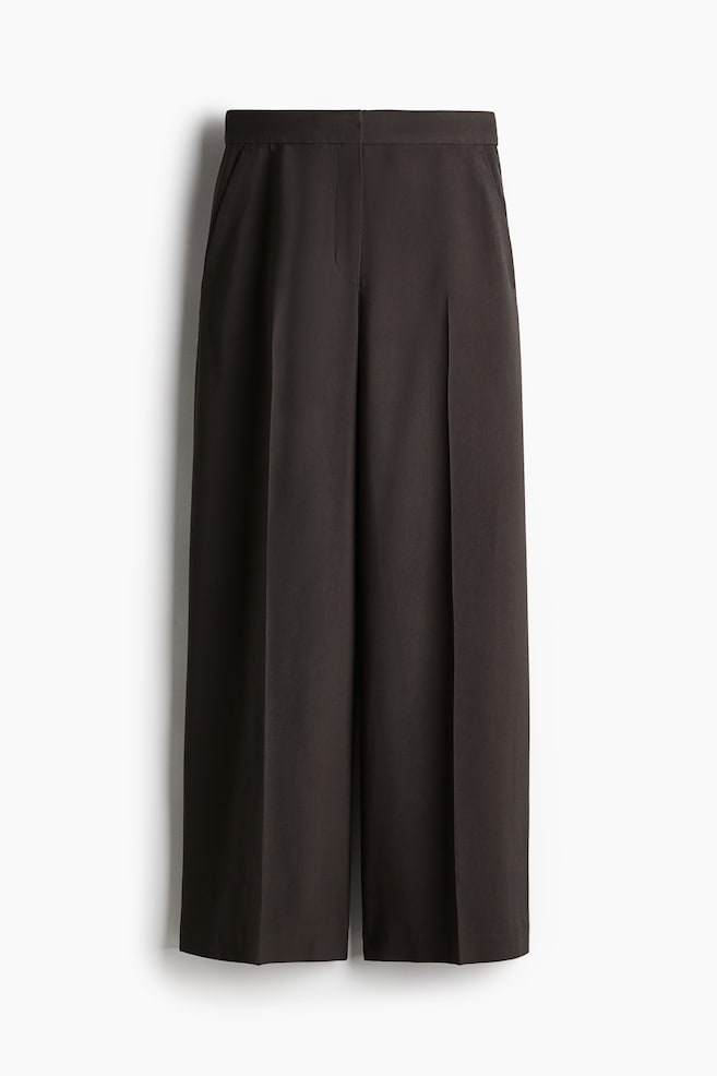 Wide Leg Pants - Dark brown/Black/White/Pinstripe/Khaki green/White/Dark blue stripe - 1