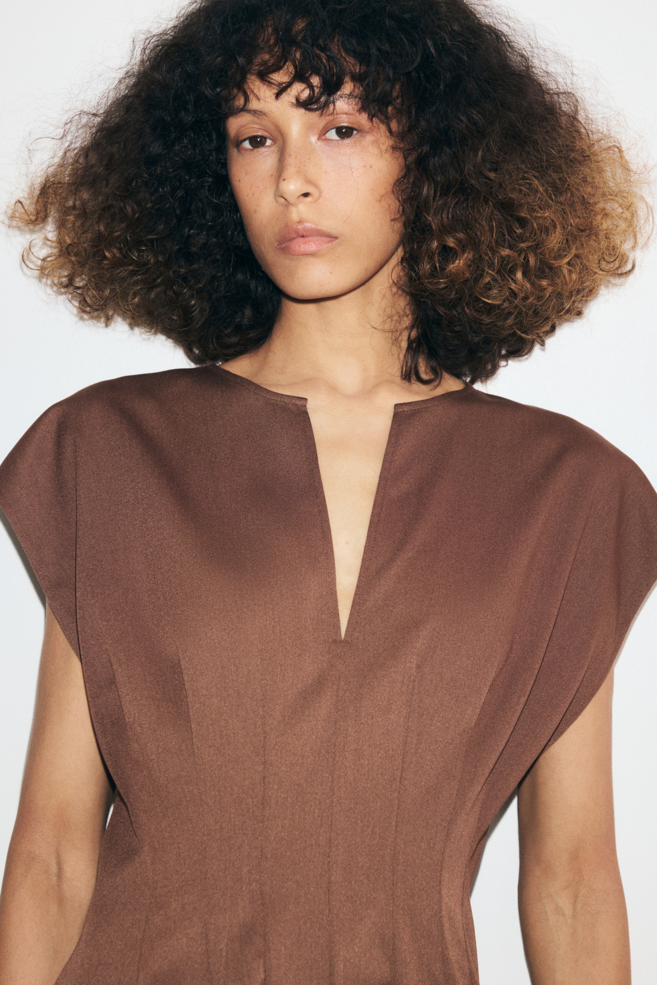 Cap-Sleeved Midi Dress
