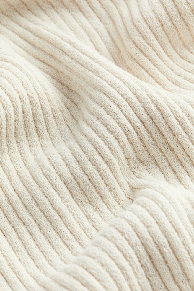 Long rib-knit dress - Light beige - 4