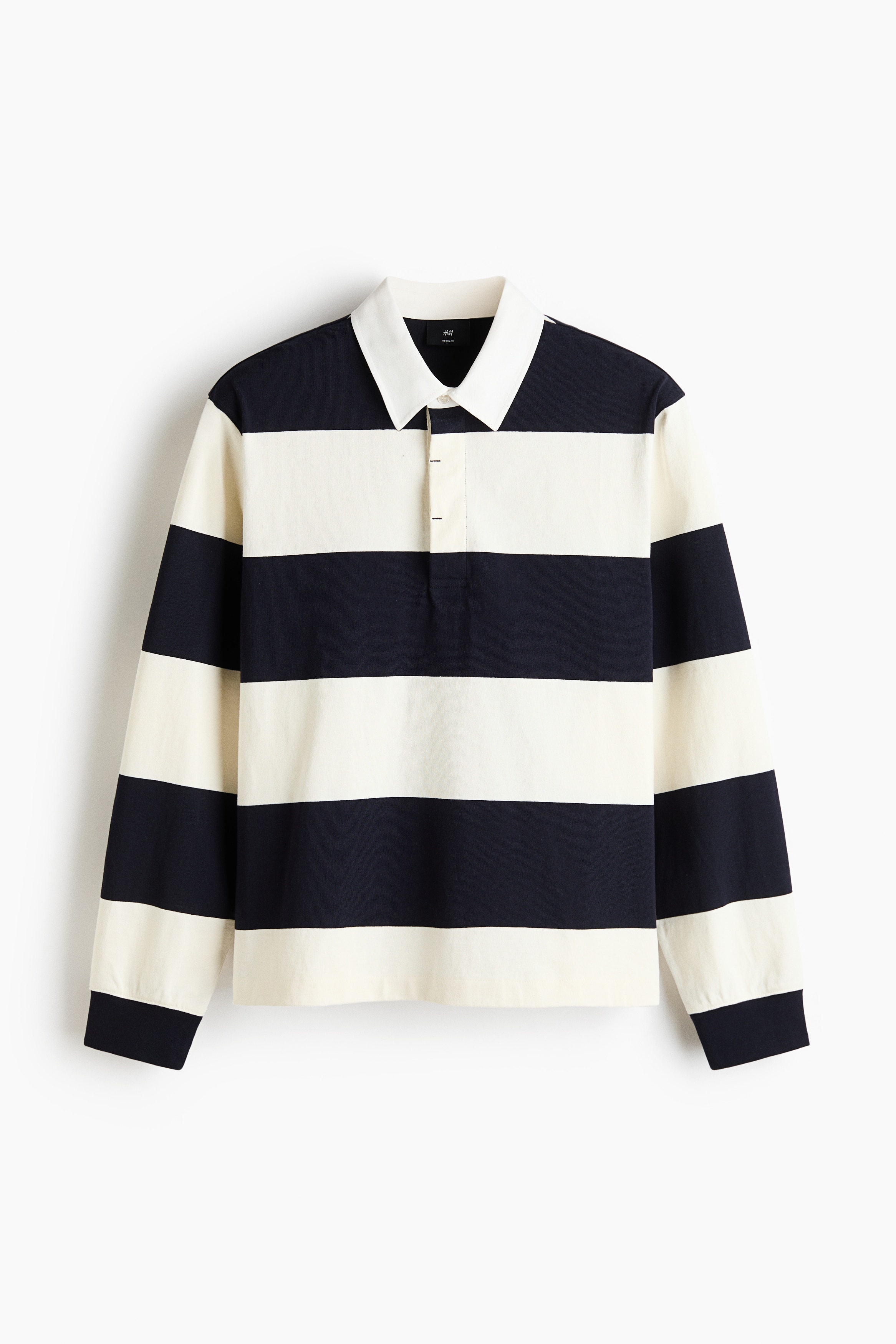 Áo rugby cotton Regular Fit - Màu xanh tím than/Khối màu/Màu đỏ rượu/Kẻ
