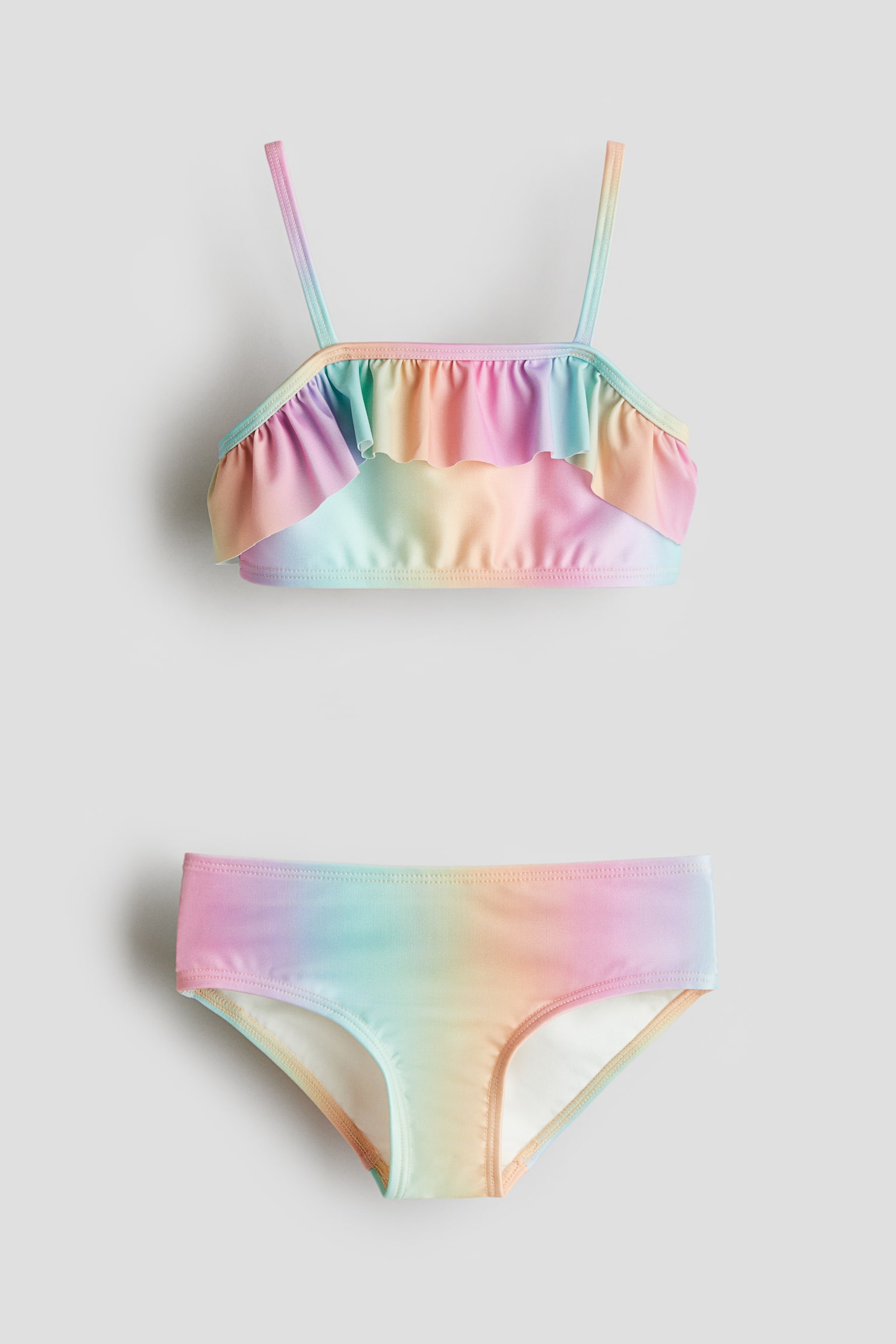 Купальник Trimmed для детей, оборки, 2 предмета — H&M, цвет: Оранжевый / Бирюзовый — фото 1
