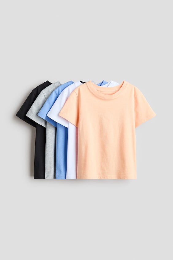 Детские футболки H&M 5-Pack Cotton T-Shirts