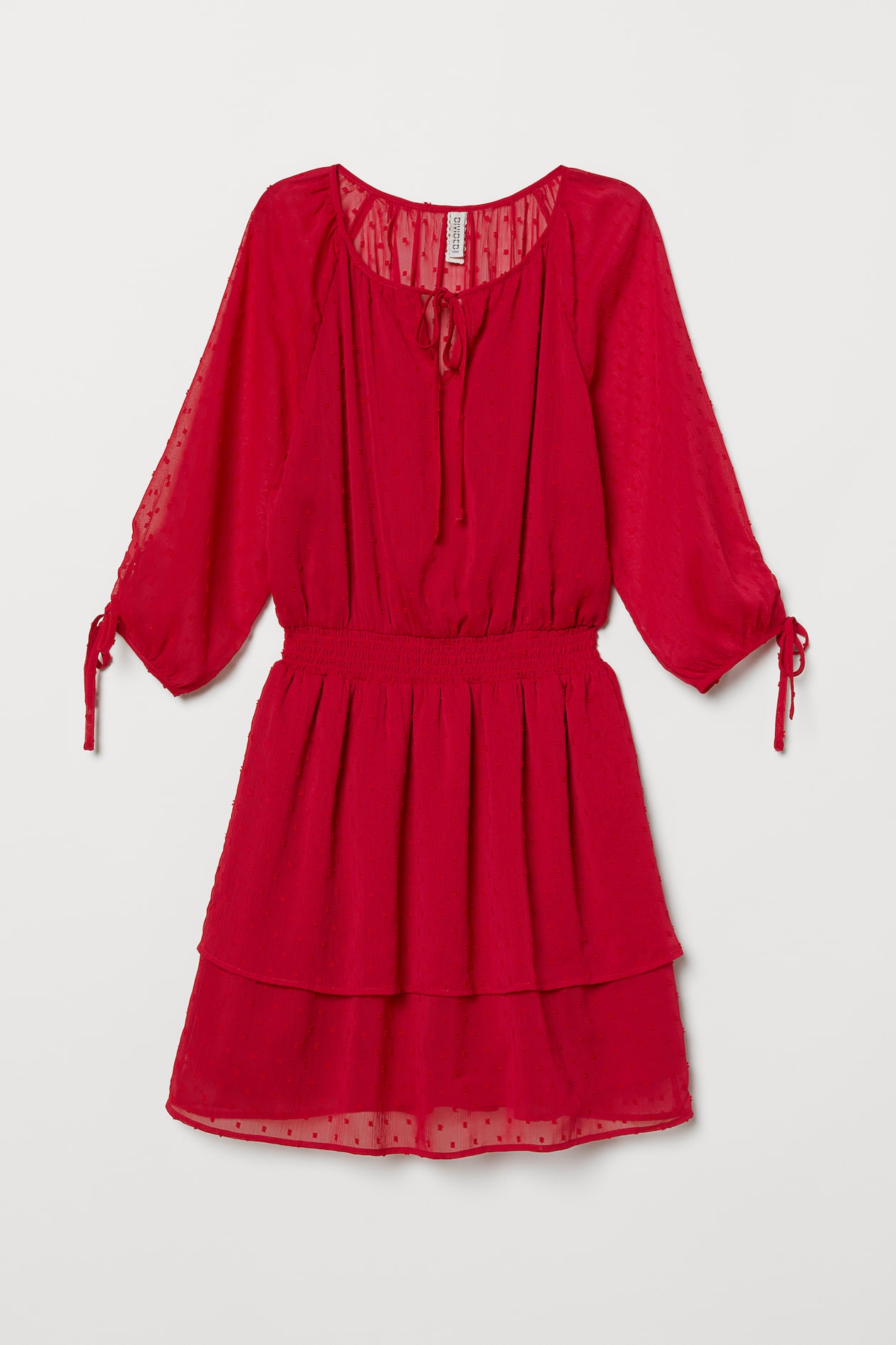 h&m plumeti chiffon dress Women's White Plumeti Dress