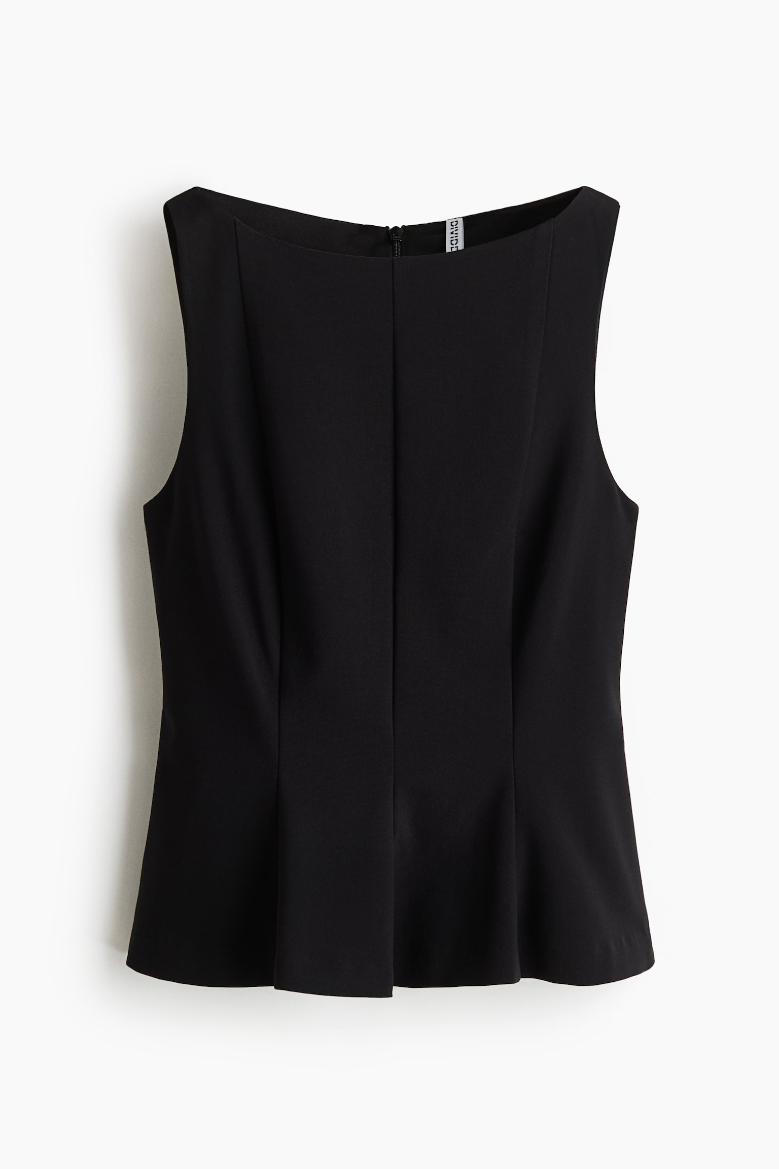 Tailored peplum top - Black/Dark grey - 2