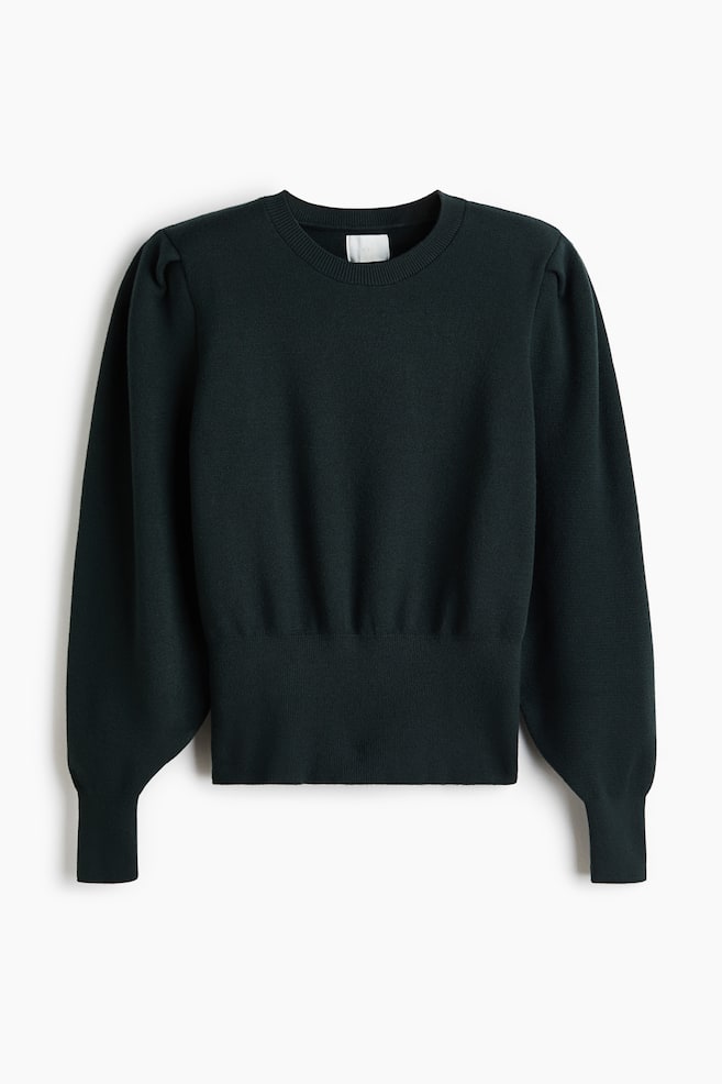 Top with Shoulder Pads - Dark green/White - 1