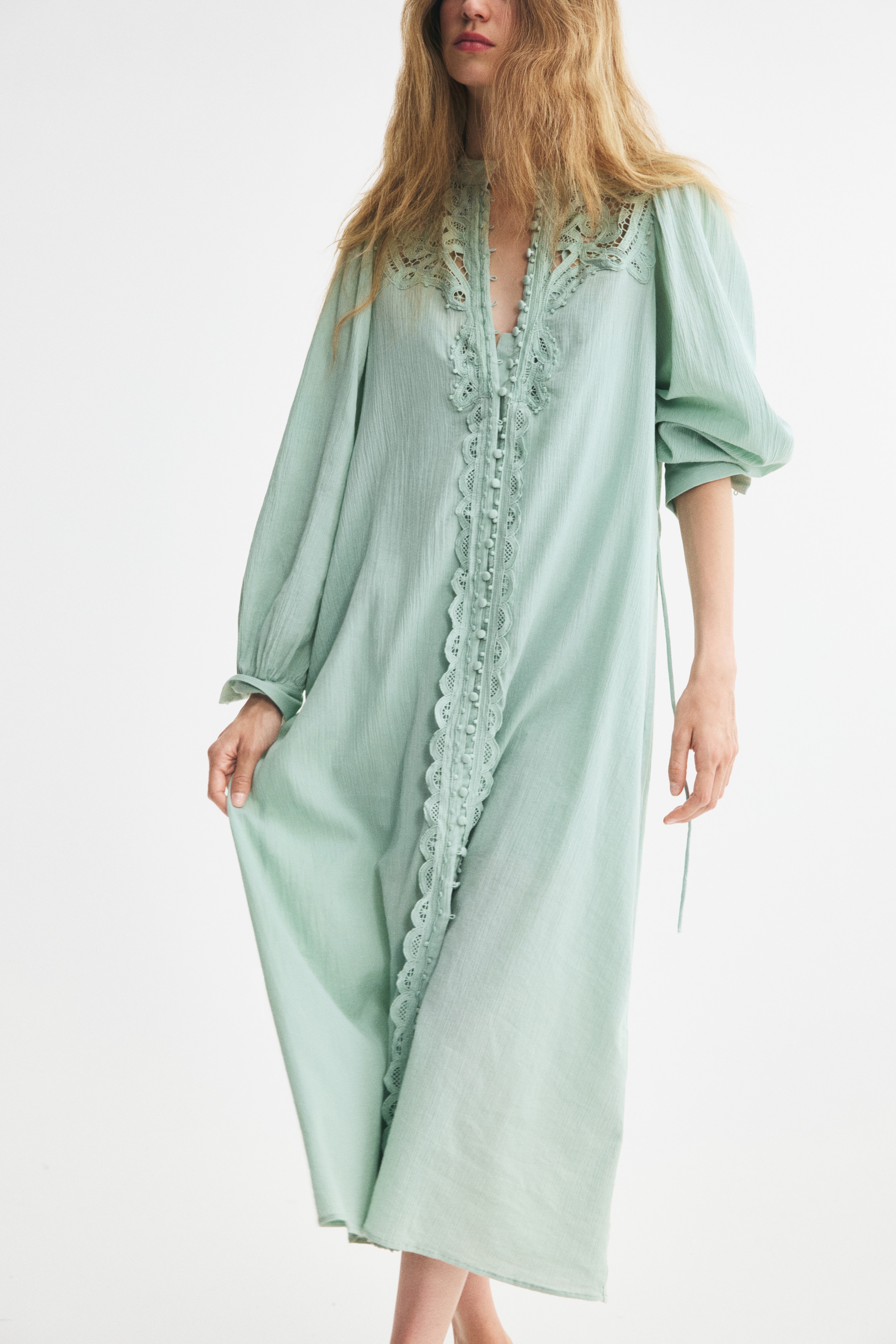 Lace-Detail Cotton Dress thumbnail 2