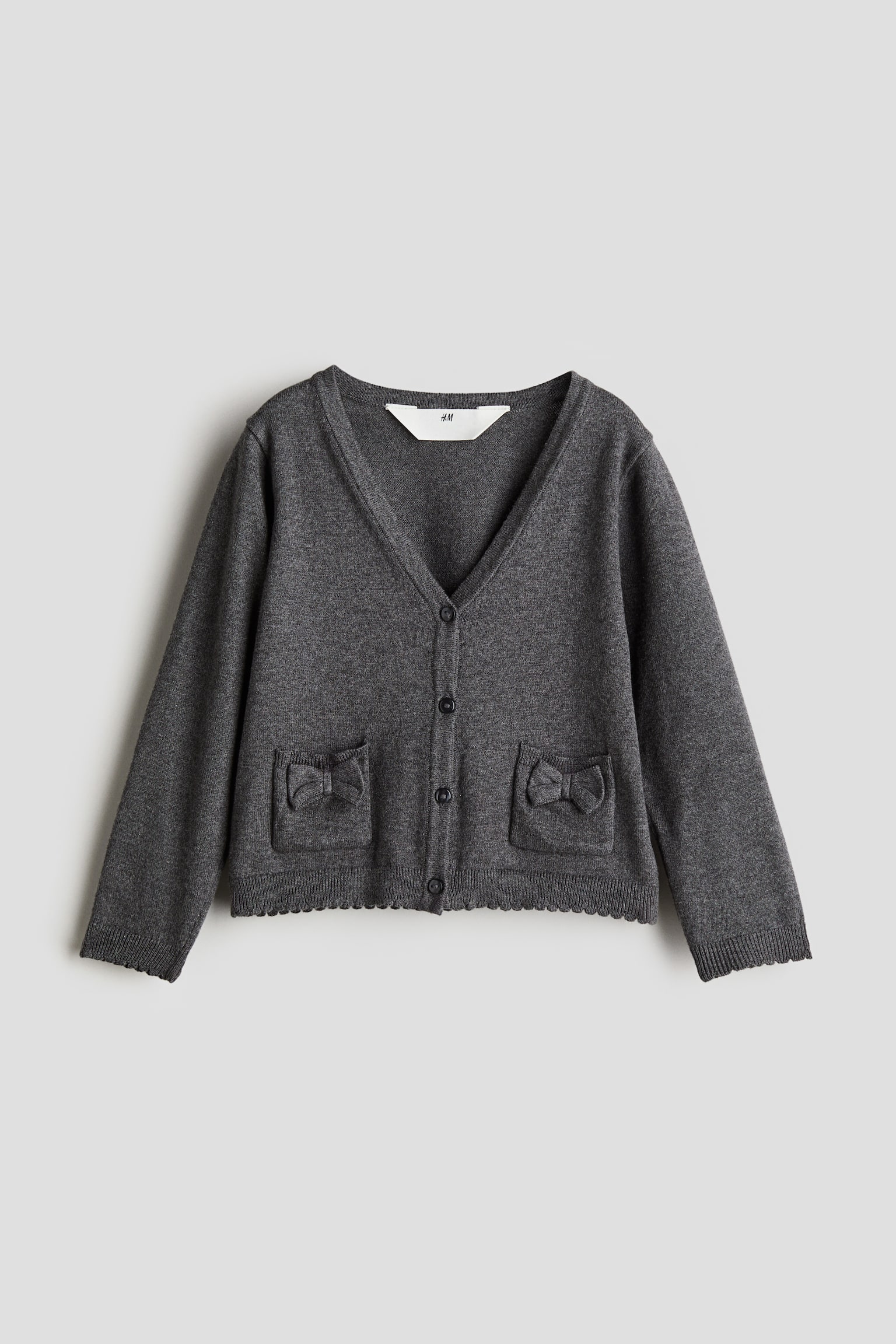 Cotton School Cardigan - Dark grey/Dark green/Bright red/Navy blue - 1