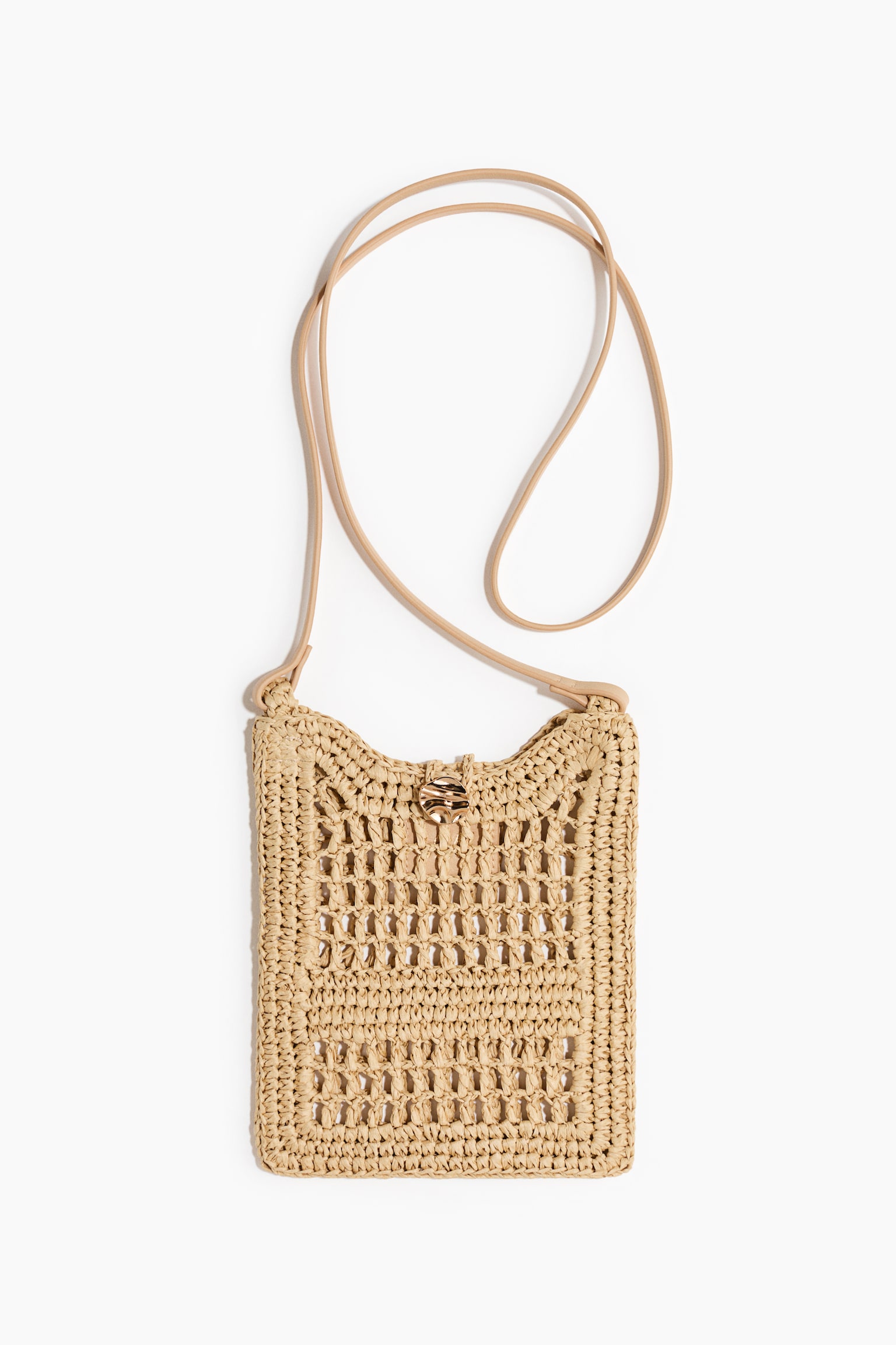 Straw phone bag - Beige