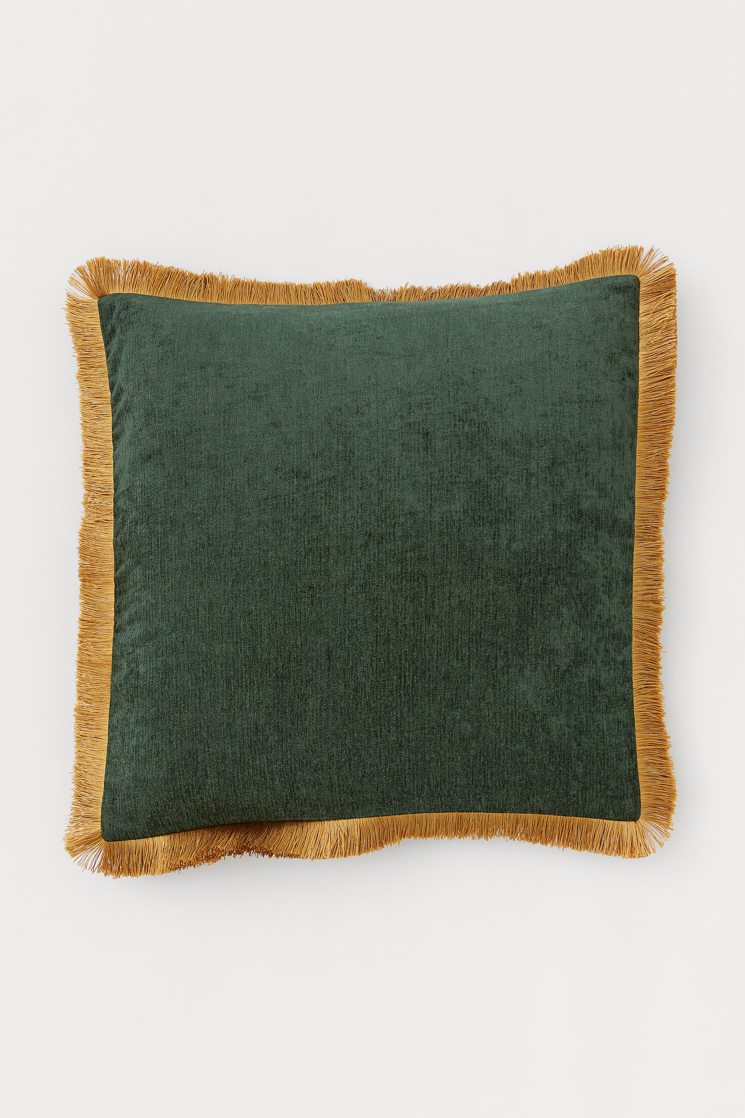 Fringed cushion cover Forest green Home All H&M GB